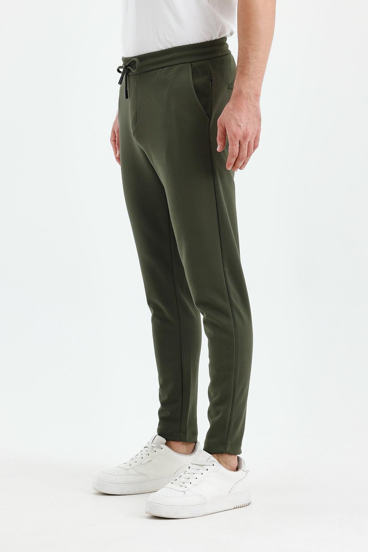 FİHA/9535-ERKEK DÜZ PAÇA JOGGER PANTOLON - HAKİ