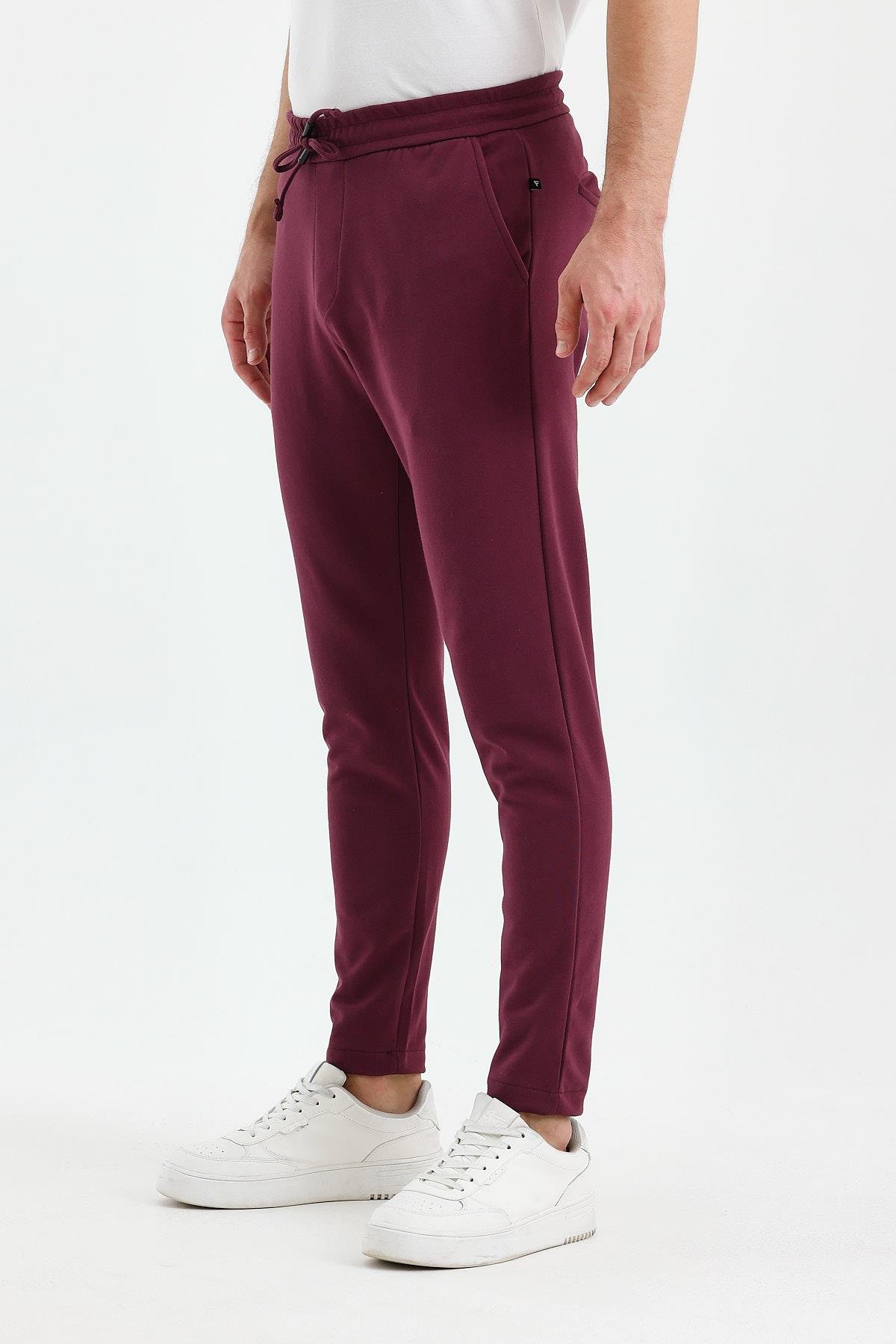 FİHA/9535-ERKEK DÜZ PAÇA JOGGER PANTOLON - MAUVE WINE