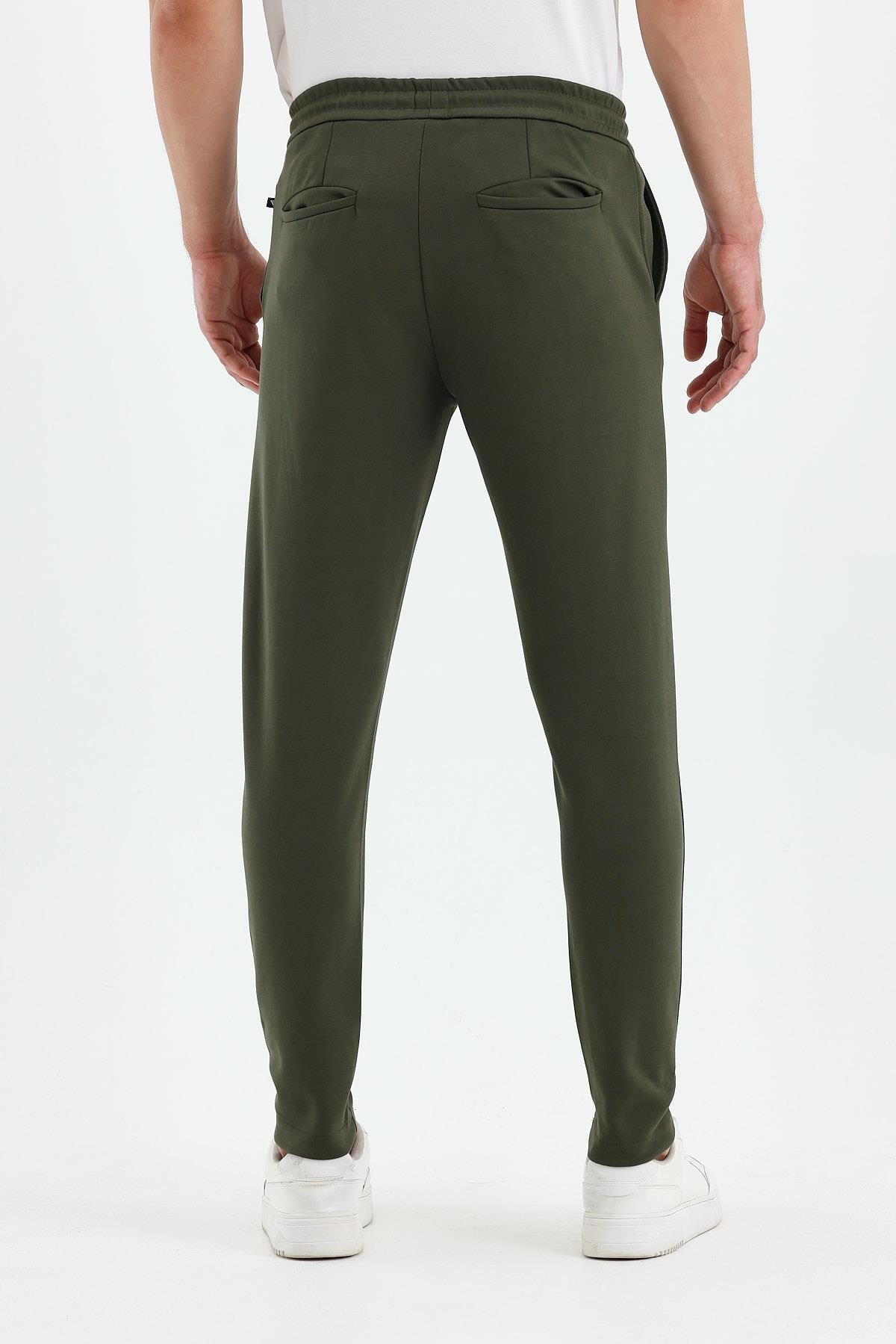 FİHA/9535-ERKEK DÜZ PAÇA JOGGER PANTOLON - HAKİ