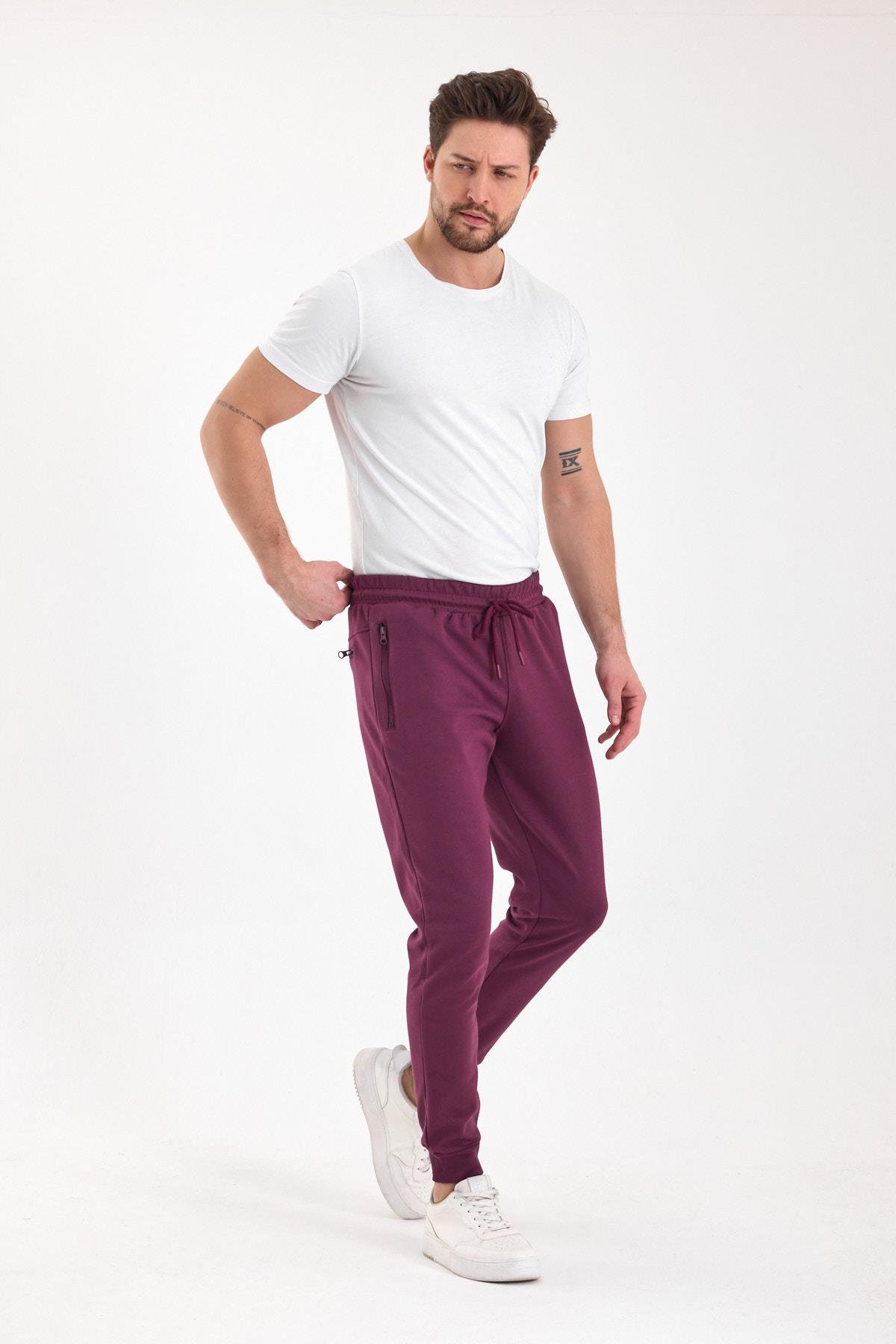 FİHA/9537-ERKEK PAÇA RİBANALI CEP FERMUARLI ALT - MAUVE WINE