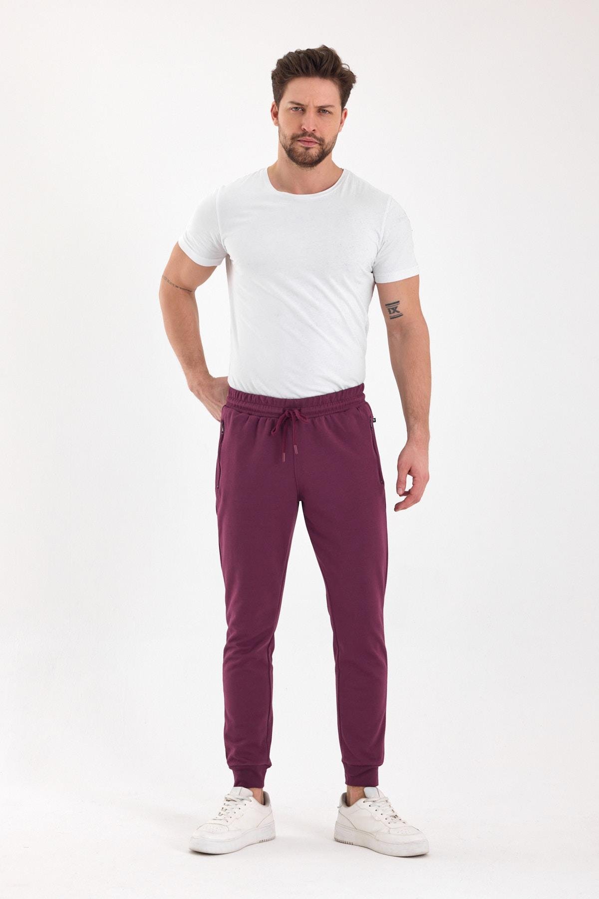 FİHA/9537-ERKEK PAÇA RİBANALI CEP FERMUARLI ALT - MAUVE WINE