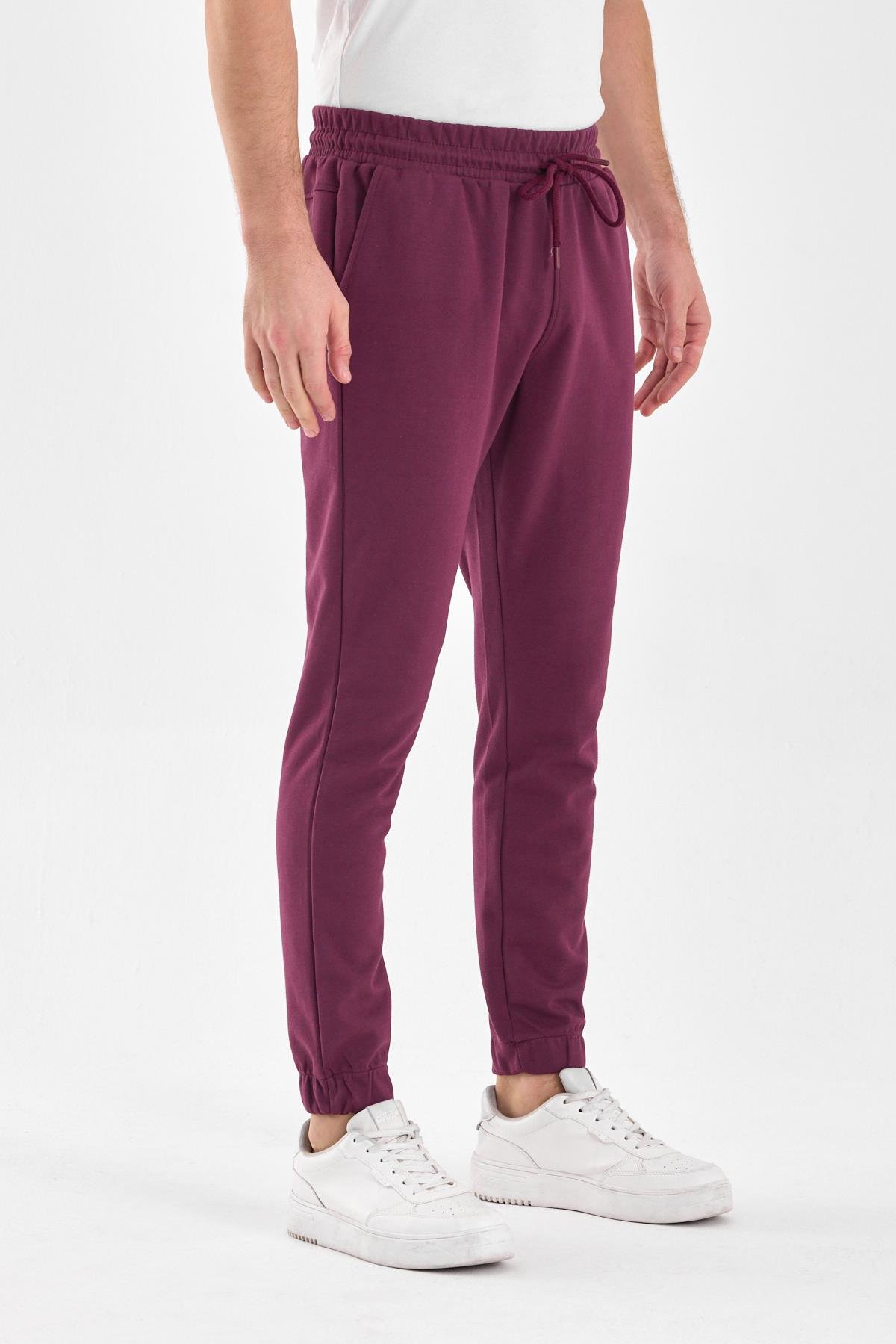 FİHA/9538-ERKEK PAÇA LASTİKLİ ESOFMAN ALT - MAUVE WINE