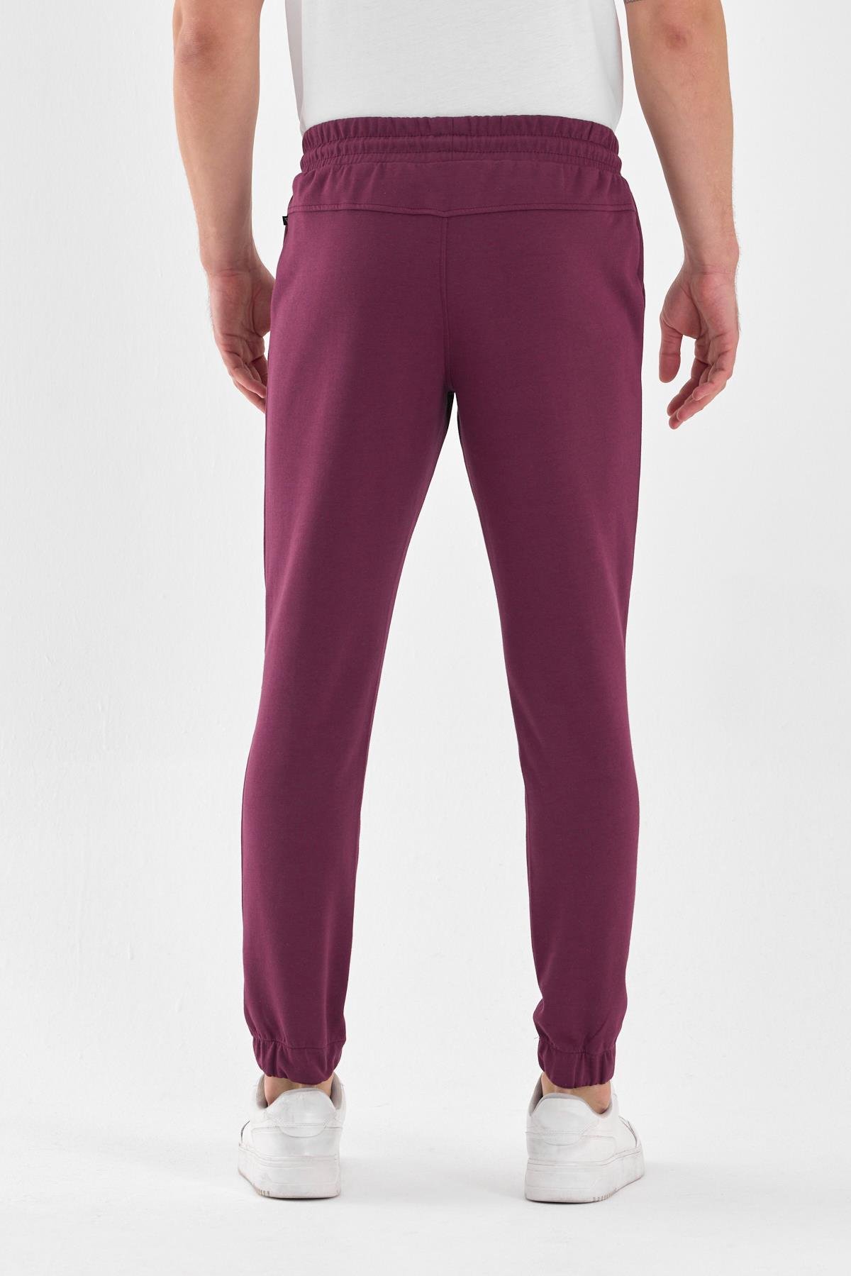 FİHA/9538-ERKEK PAÇA LASTİKLİ ESOFMAN ALT - MAUVE WINE