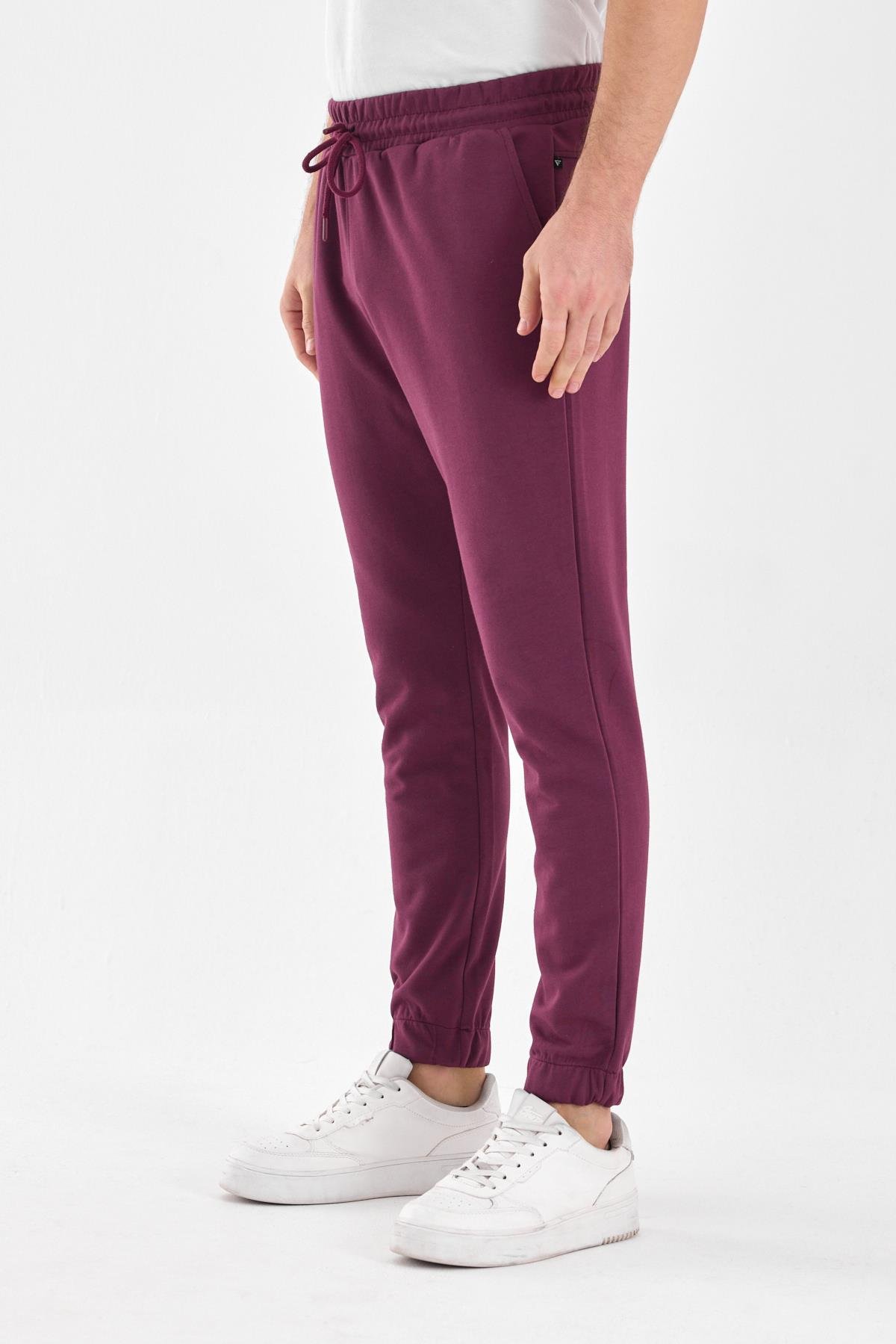 FİHA/9538-ERKEK PAÇA LASTİKLİ ESOFMAN ALT - MAUVE WINE