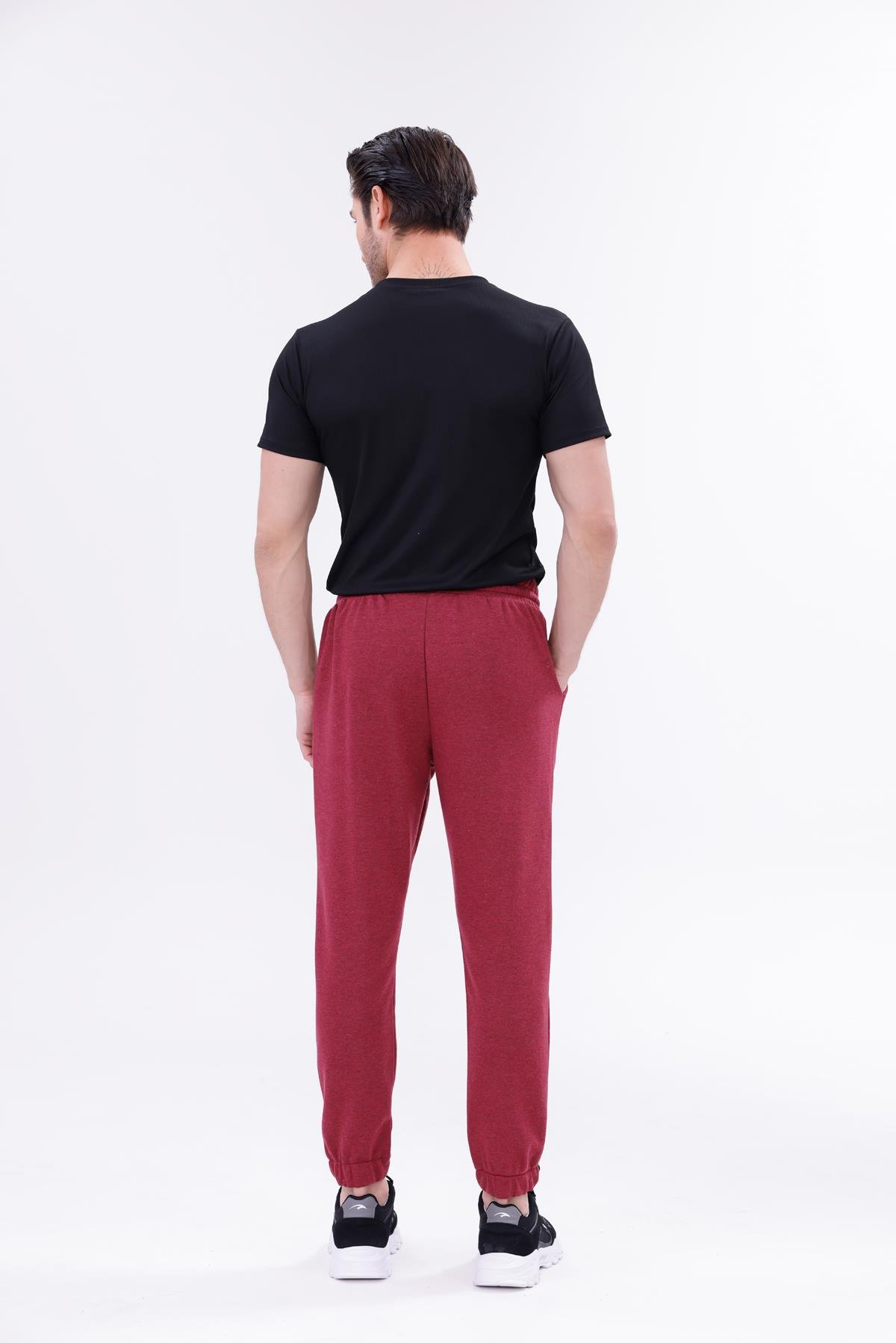 FİHA/9541-PAÇA LASTİKLİ 3 İPLİK ŞARDONSUZ EŞOFMAN ALT - BORDO