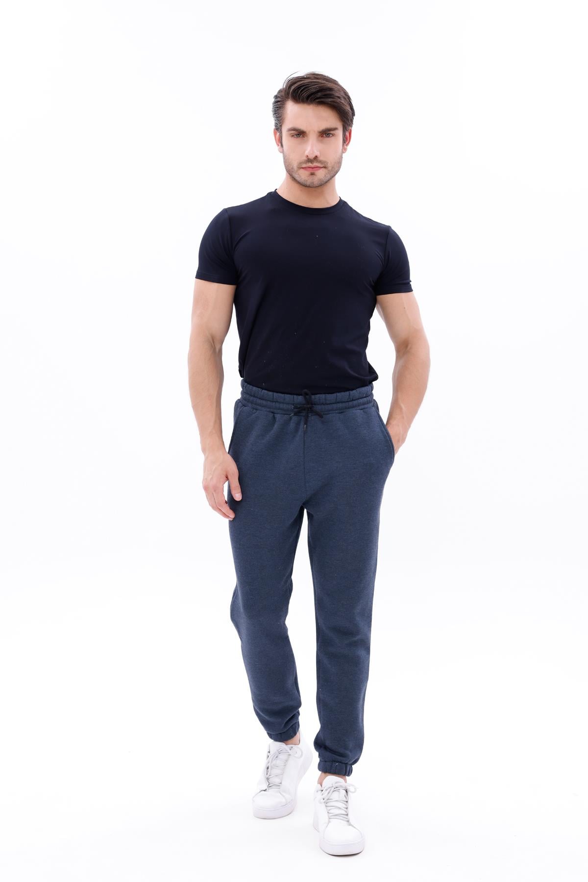 FİHA/9545-ERKEK ŞARDONLU 3 İPLİK EŞOFMAN ALT - İNDİGO