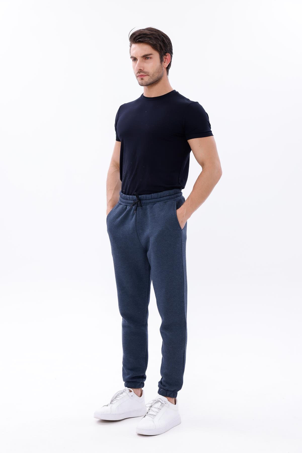 FİHA/9545-ERKEK ŞARDONLU 3 İPLİK EŞOFMAN ALT - İNDİGO