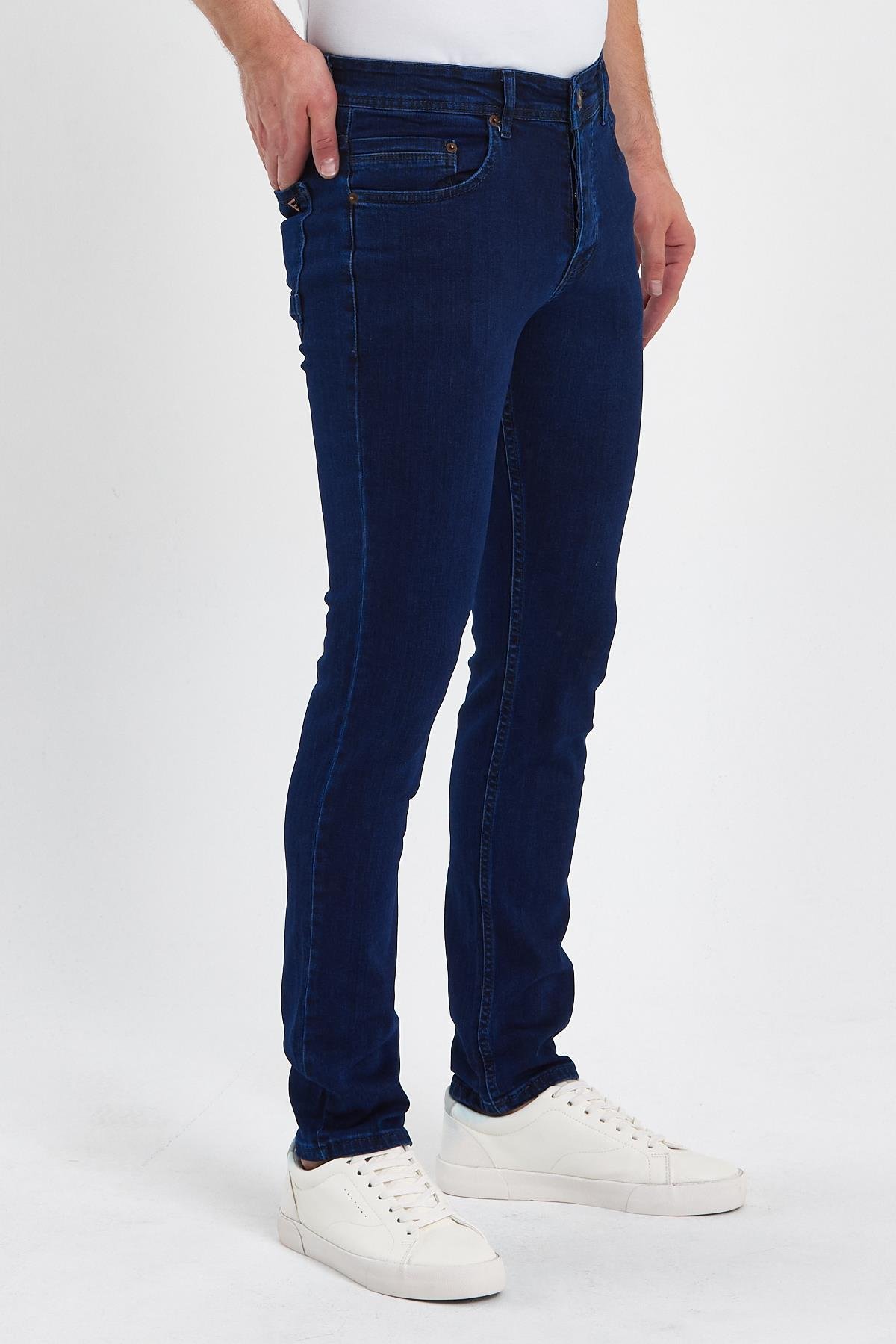 FİHA/AĞARTI-8923-ERKEK DÜZ KLASİK  JEANS - KOYU MAVİ