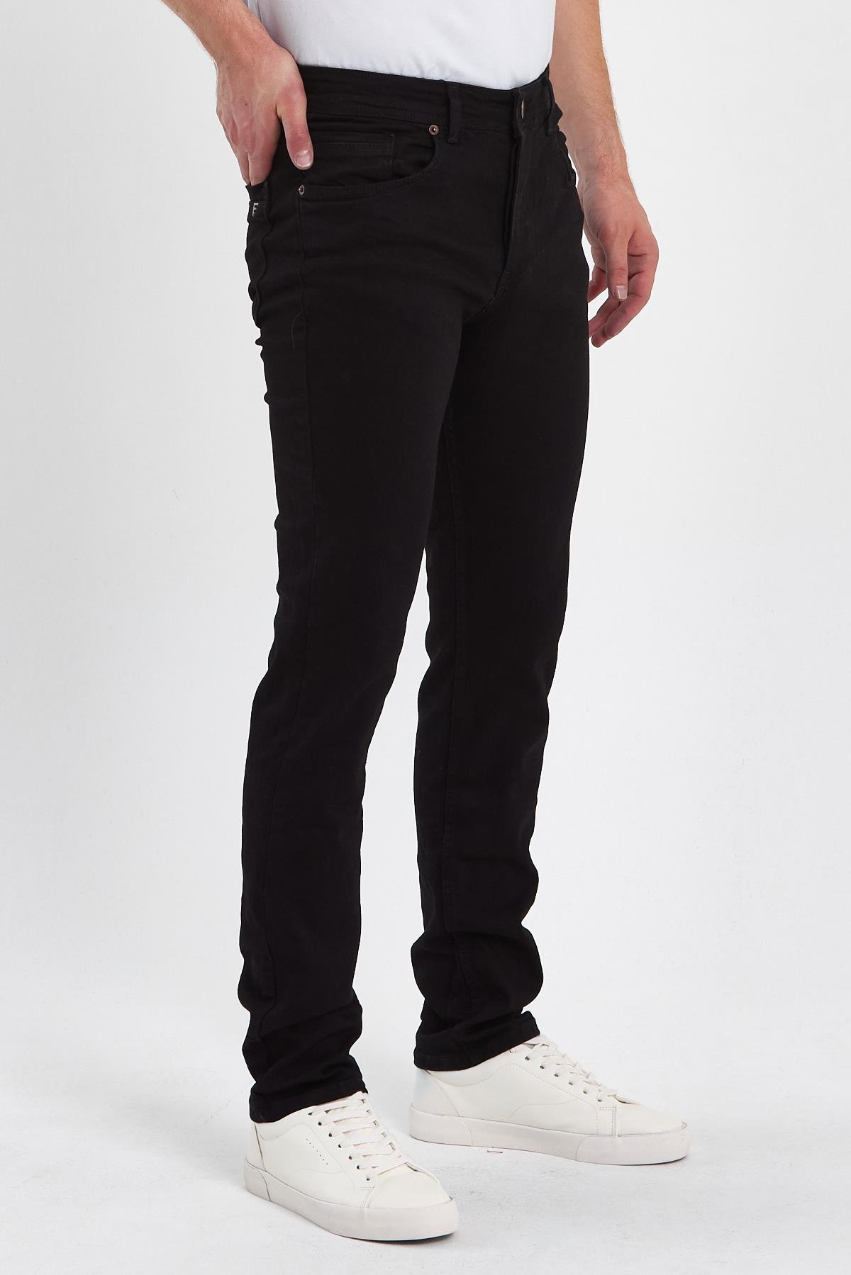FİHA/AĞARTI-8923-ERKEK DÜZ KLASİK JEANS - SİYAH
