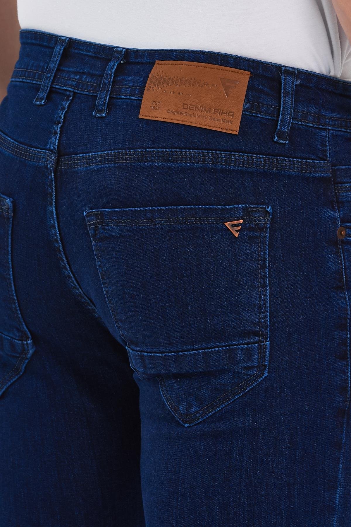 FİHA/AĞARTI-8923-ERKEK DÜZ KLASİK  JEANS - KOYU MAVİ
