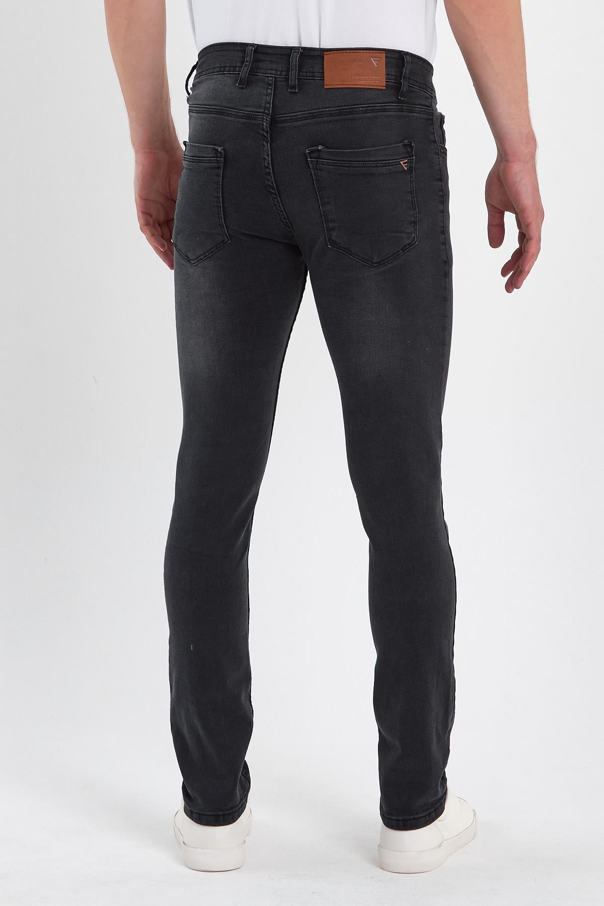 FİHA/AŞTI-8920 ERKEK TAŞLAMALI  KLASİK JEANS - ANTRASİT