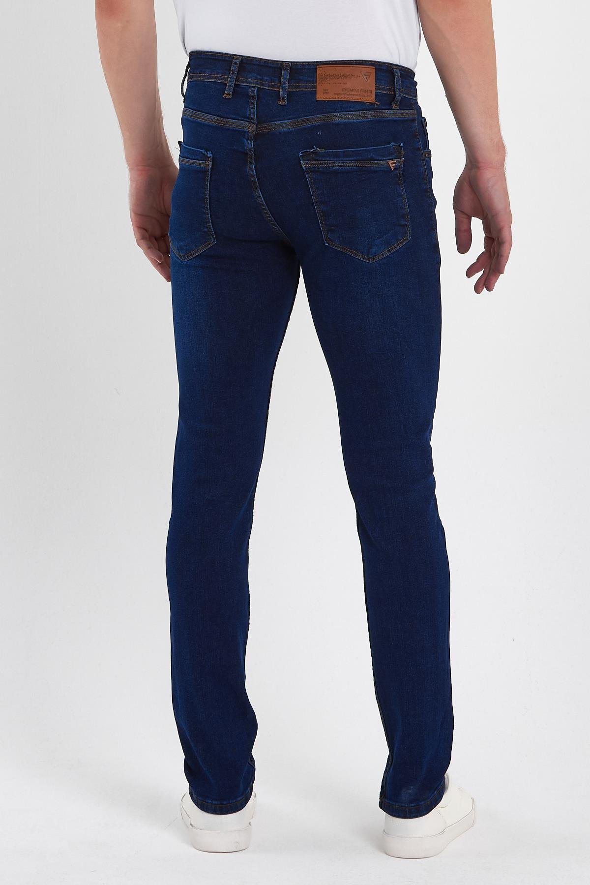 FİHA/AŞTI-8920 ERKEK TAŞLAMALI  KLASİK JEANS - KOYU MAVİ