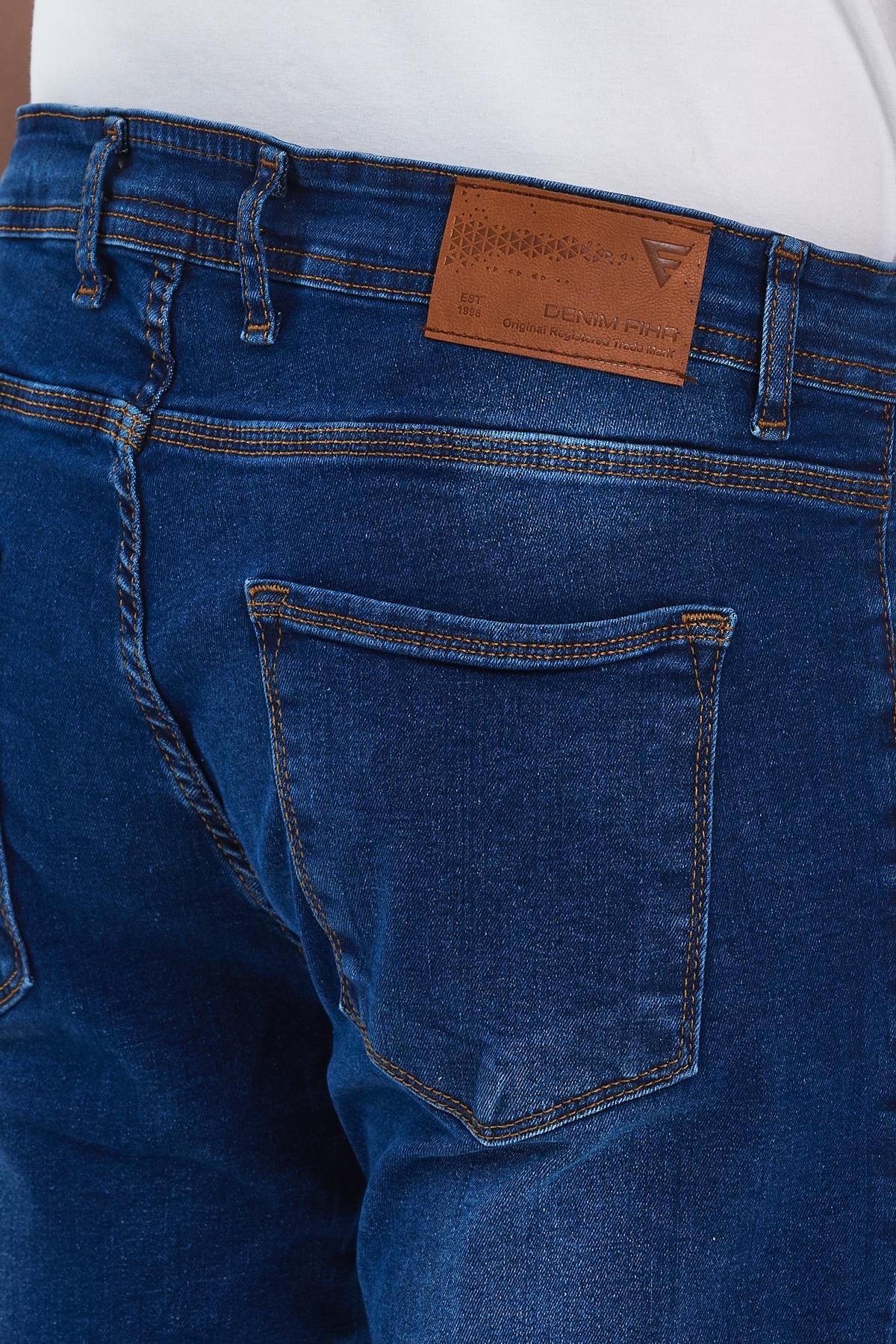 FİHA/BABA-8067 ERKEK FERMUARLI TAŞLI KLASİK JEANS