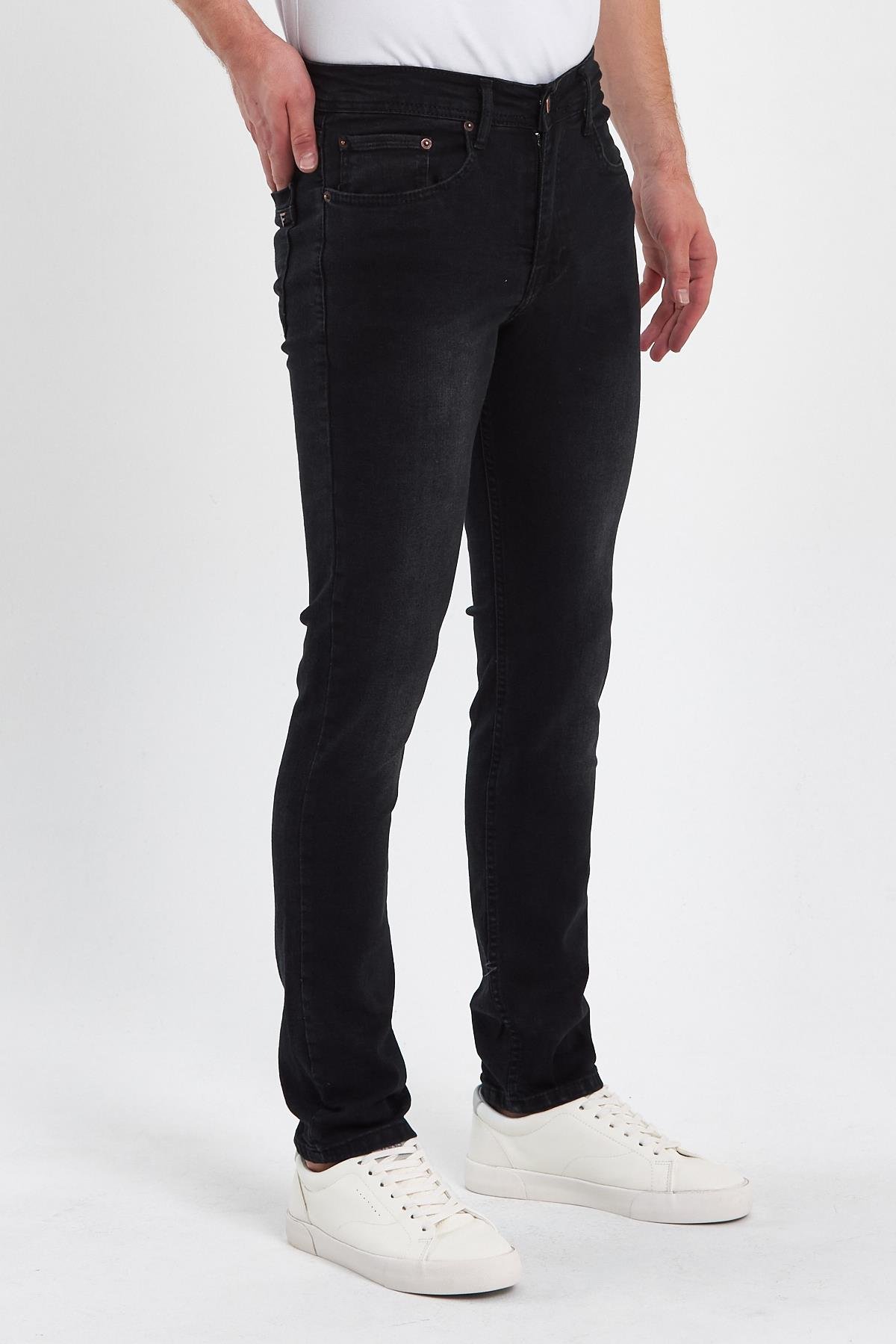 FİHA/BABA-8067 ERKEK FERMUARLI TAŞLI KLASİK JEANS 