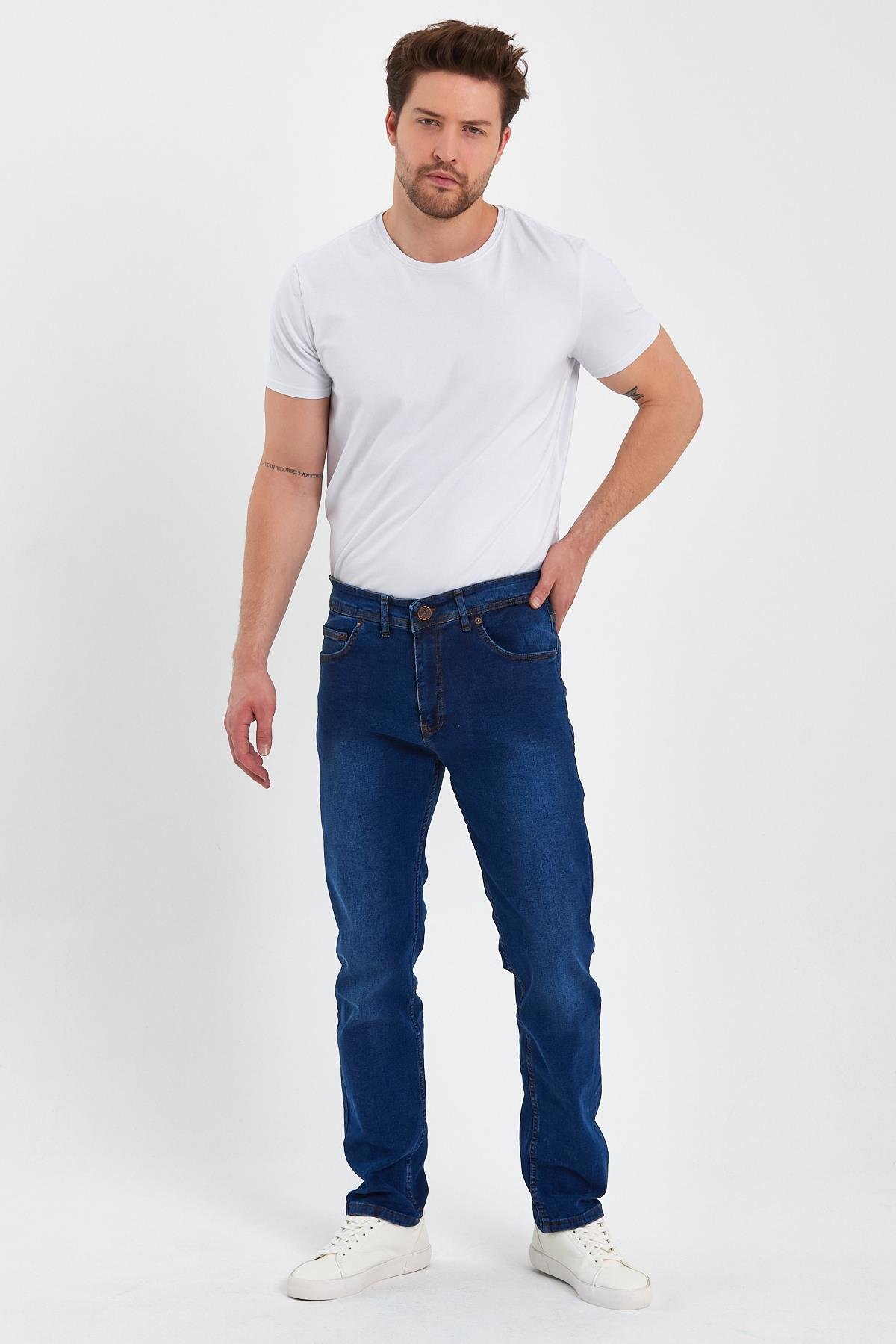 FİHA/BABA-8067 ERKEK FERMUARLI TAŞLI KLASİK JEANS