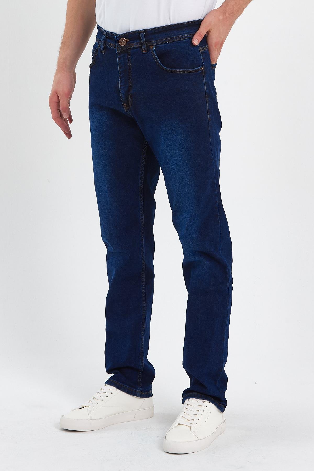 FİHA/BABA-8067 ERKEK FERMUARLI TAŞLI KLASİK JEANS 