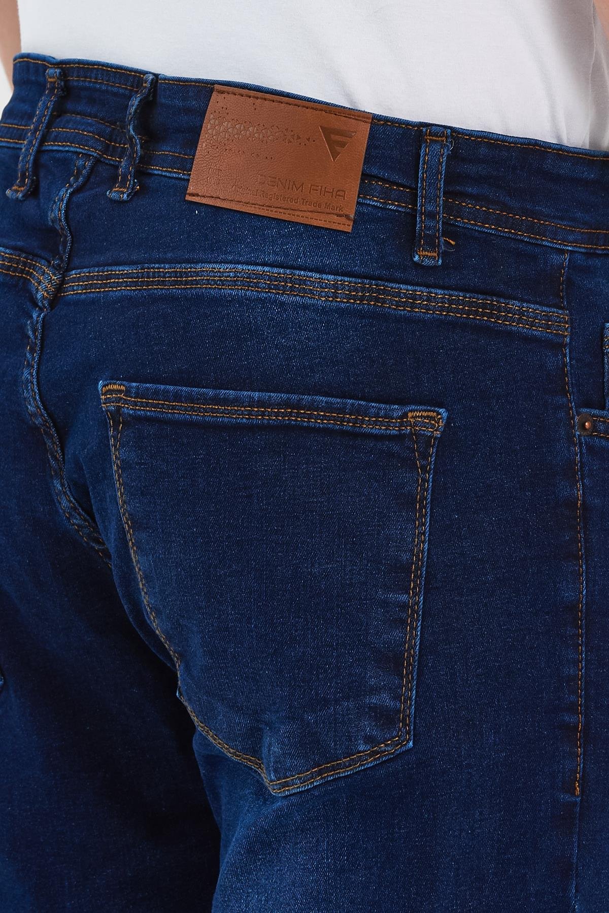 FİHA/BABA-8067 ERKEK FERMUARLI TAŞLI KLASİK JEANS 