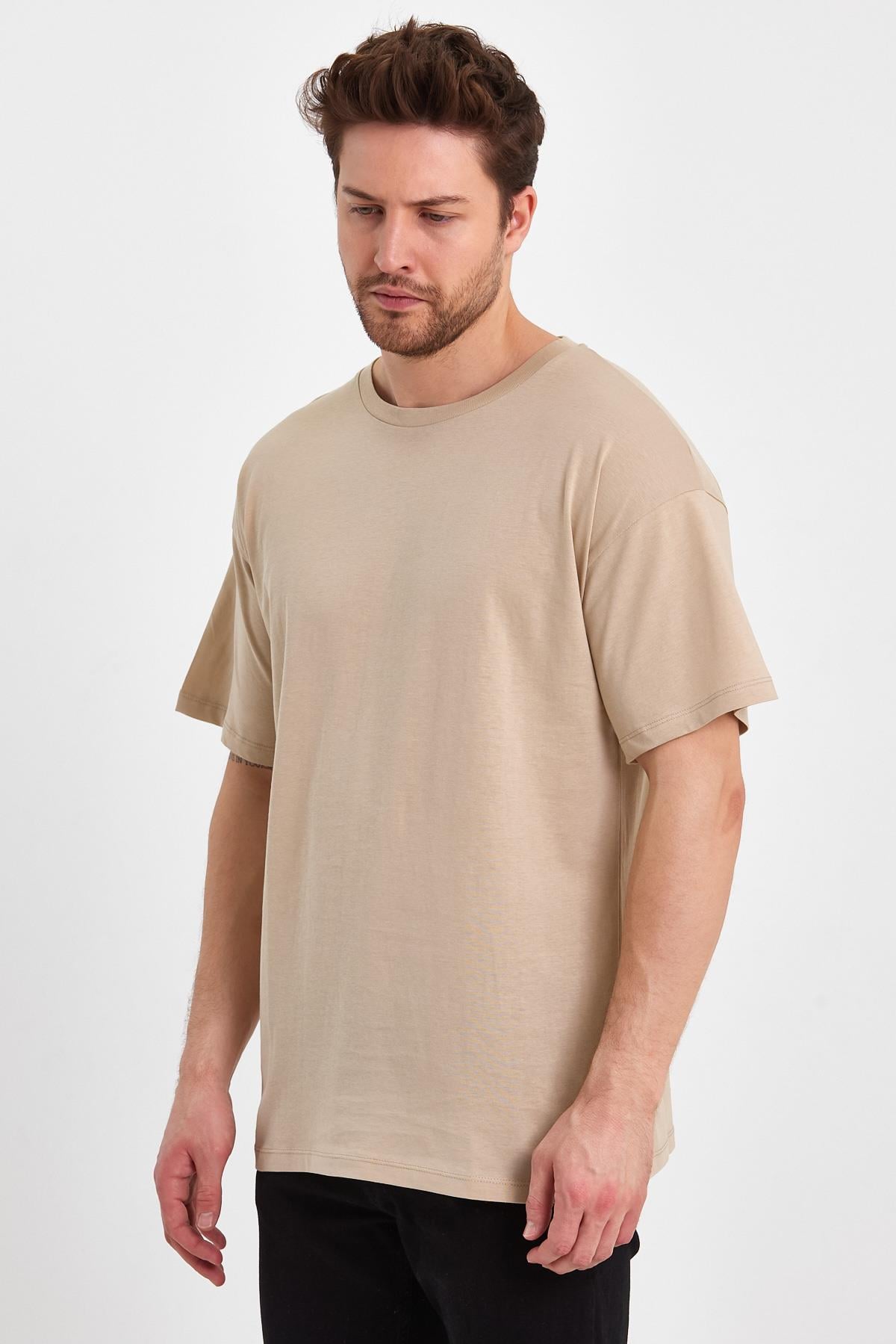 FİHA/GAGİLİÇ-9030 ERKEK OVERSIZE SIFIR YAKA KOMPAK T-SHIRT - OXFOZO 