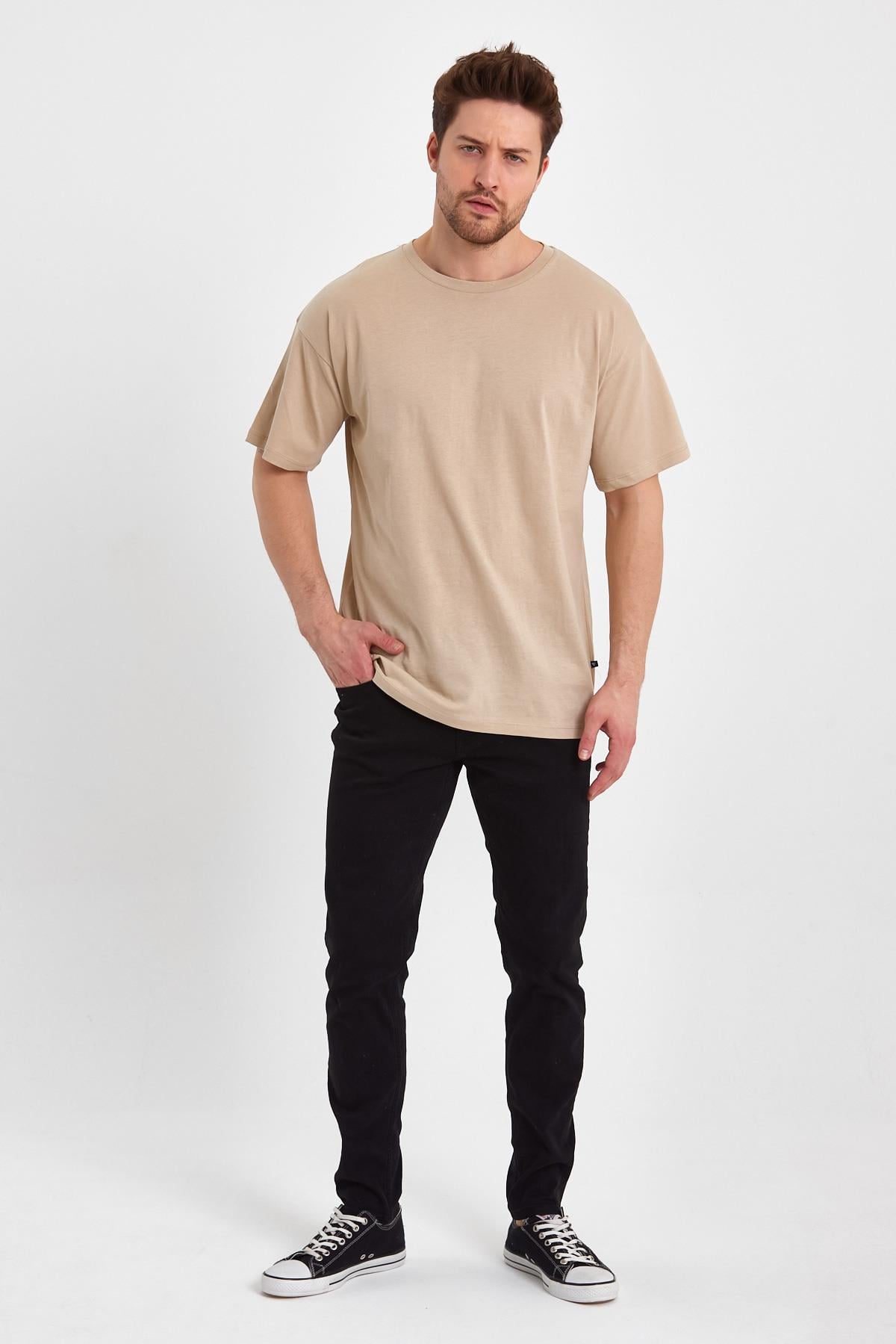 FİHA/GAGİLİÇ-9030 ERKEK OVERSIZE SIFIR YAKA KOMPAK T-SHIRT - OXFOZO 