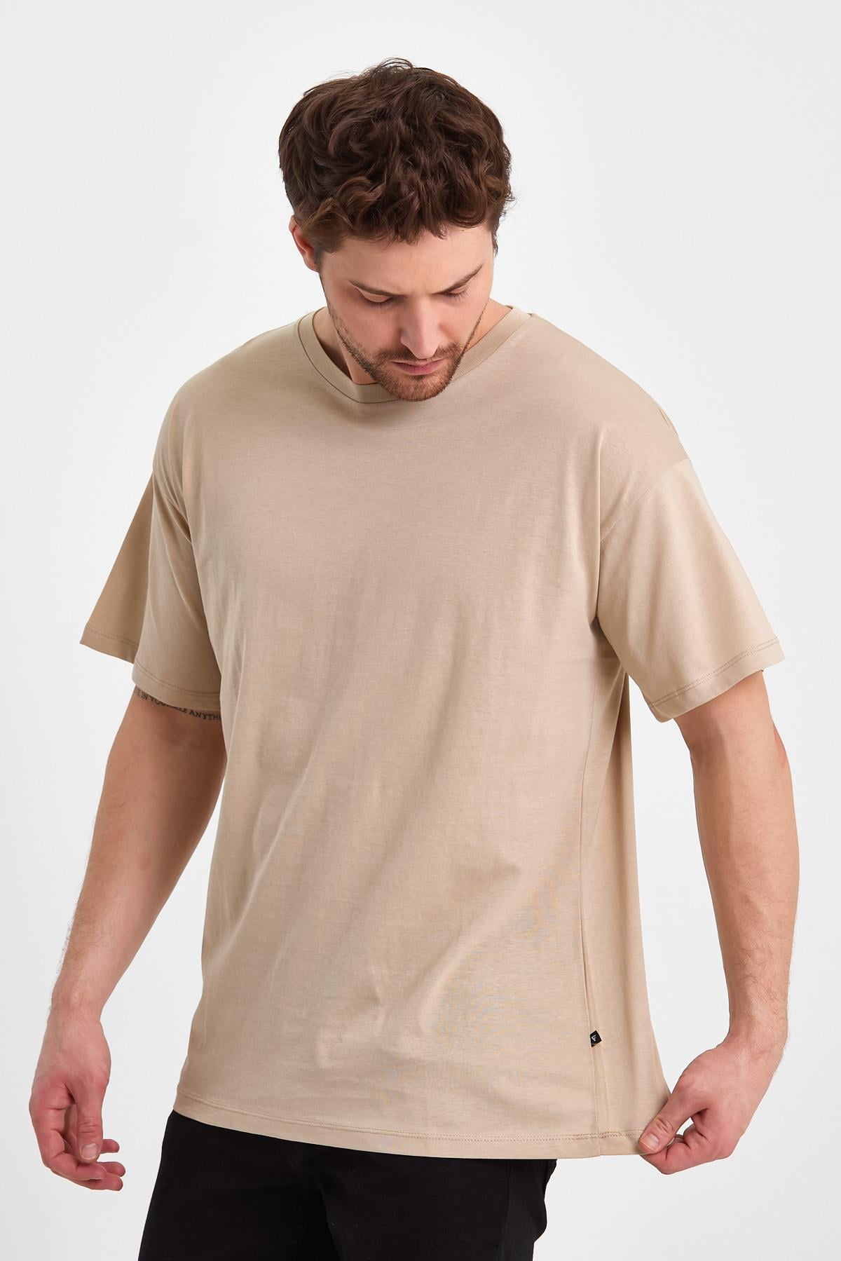 FİHA/GAGİLİÇ-9030 ERKEK OVERSIZE SIFIR YAKA KOMPAK T-SHIRT - OXFOZO 