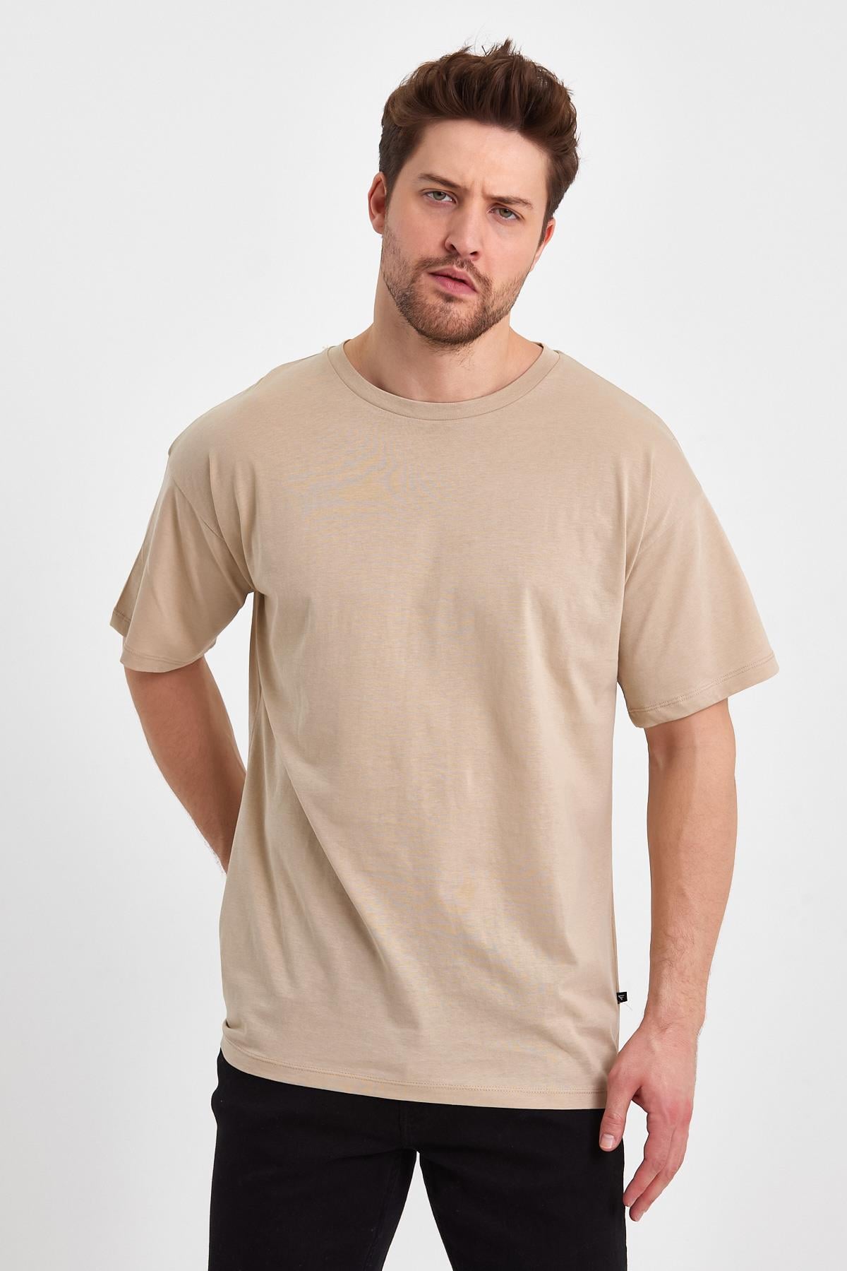 FİHA/GAGİLİÇ-9030 ERKEK OVERSIZE SIFIR YAKA KOMPAK T-SHIRT - OXFOZO 