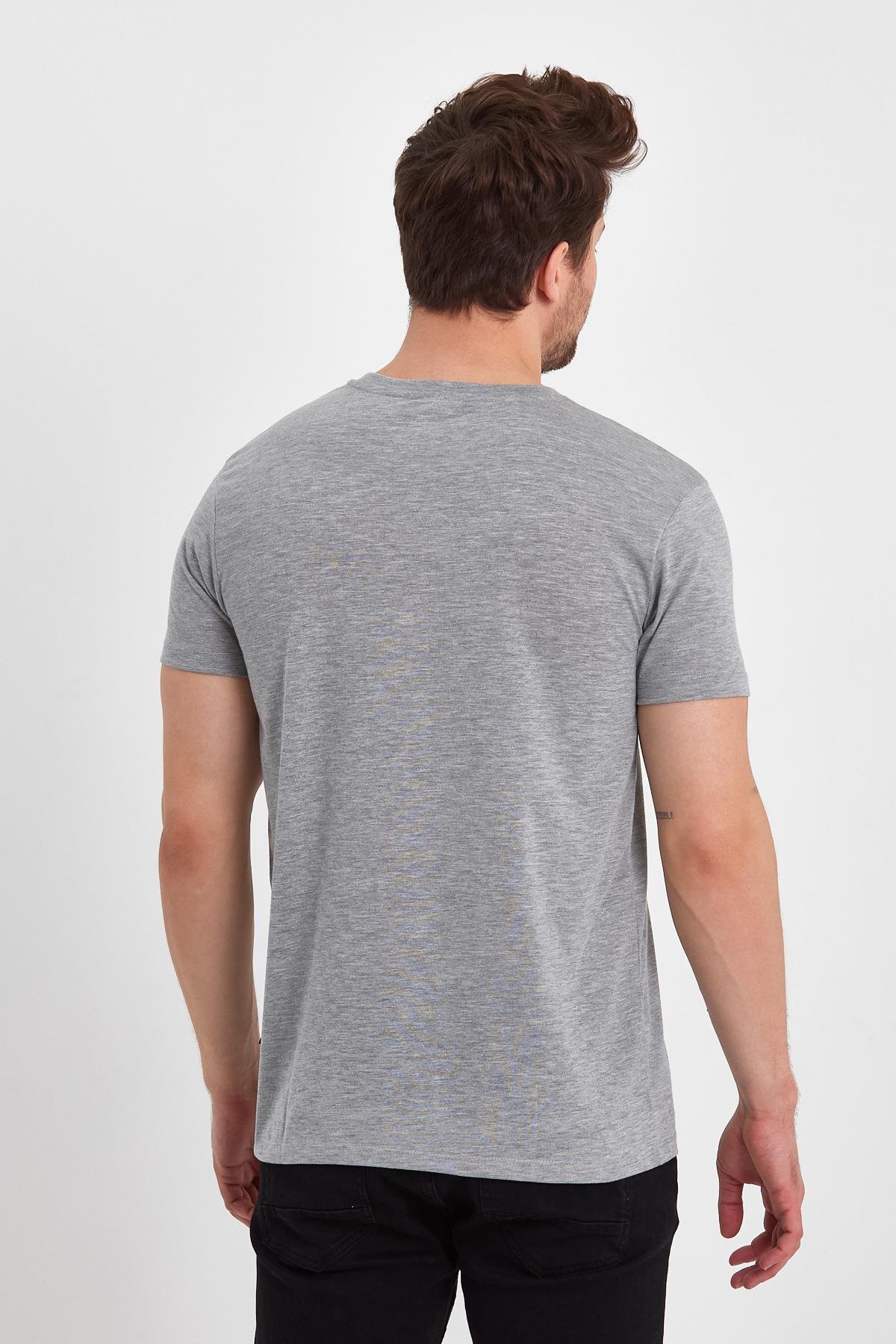 FİHA/GAP-7010 ERKEK KOMPAK SIFIR YAKA T-SHIRT - GRİ 