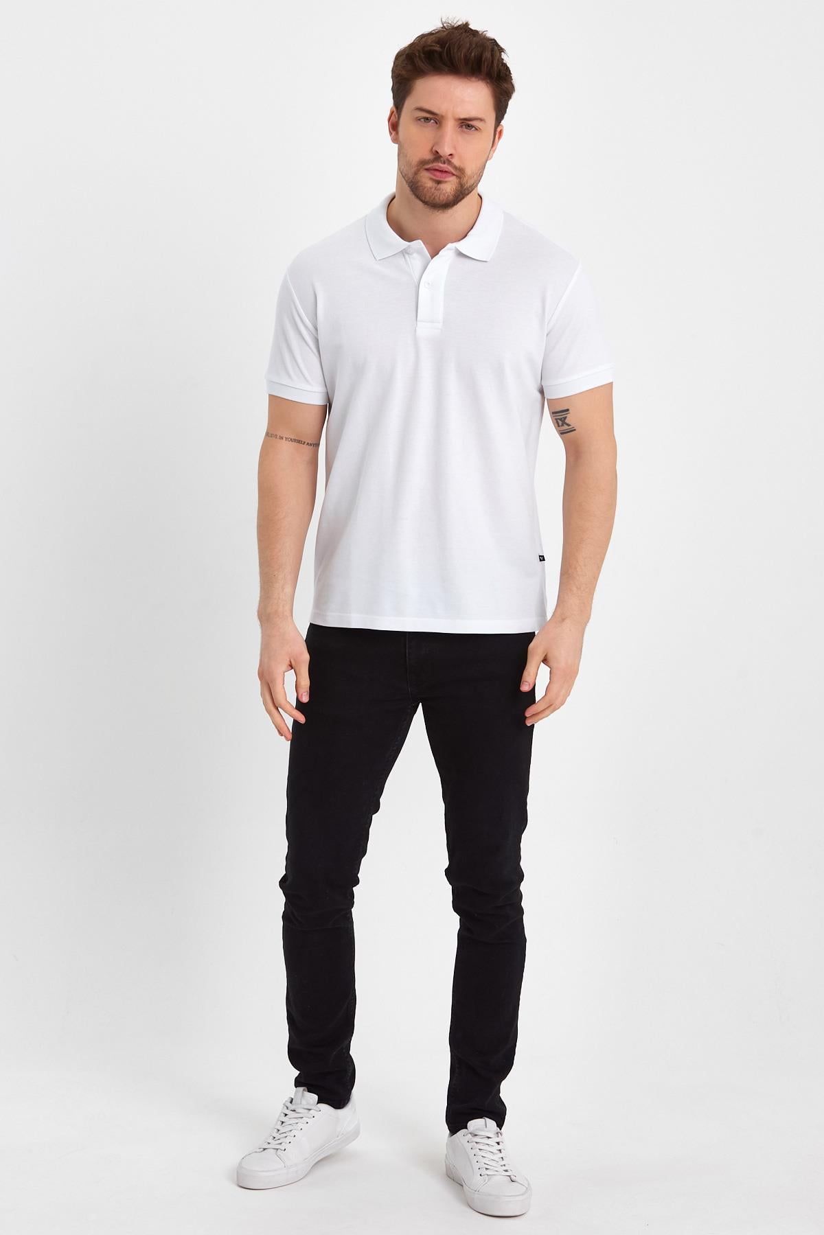 FİHA/GAREGEN-9031 ERKEK KOMPAK POLO YAKA - BEYAZ