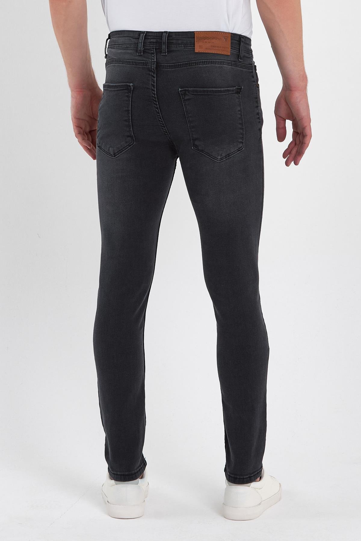 FİHA/GÖLÜK-8940 ERKEK DÜĞMELİ TAŞLI SKİNNY JEANS - ANTRASİT