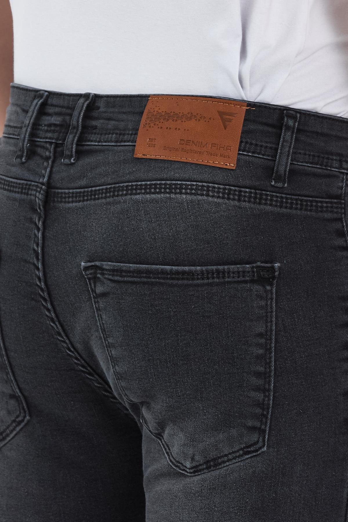 FİHA/GÖLÜK-8940 ERKEK DÜĞMELİ TAŞLI SKİNNY JEANS - ANTRASİT