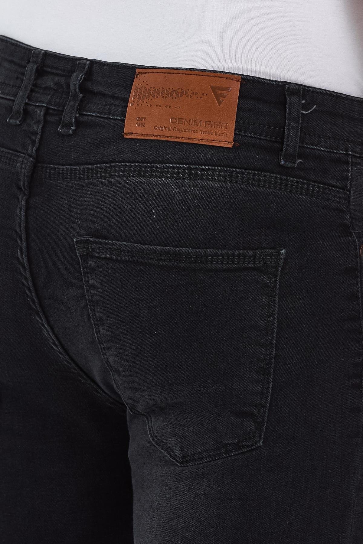 FİHA/GOYA-8859 ERKEK DÜĞMELİ TAŞLI TIRNAKLI SKİNNY JEANS - ANTRASİT 