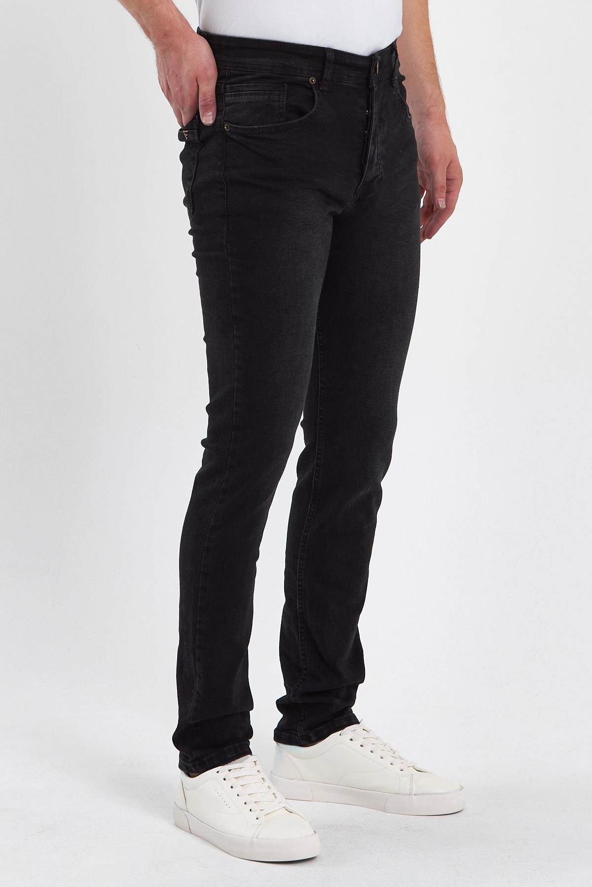 FİHA/IRGAG-8063 ERKEK FERMUARLI TAŞLI  SLIM FİT JEANS-SİYAH TAŞLI