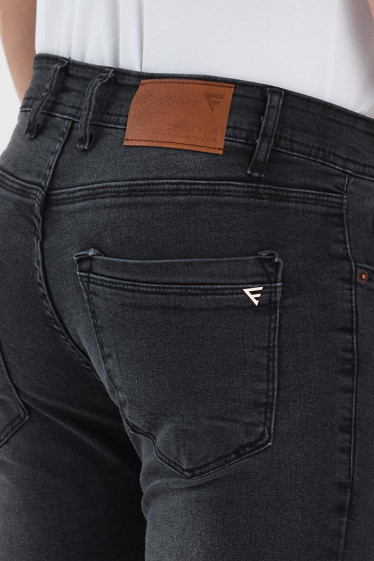 FİHA/IRGAG-8063 ERKEK FERMUARLI TAŞLI SLİM FİT JEANS - ANTRASİT