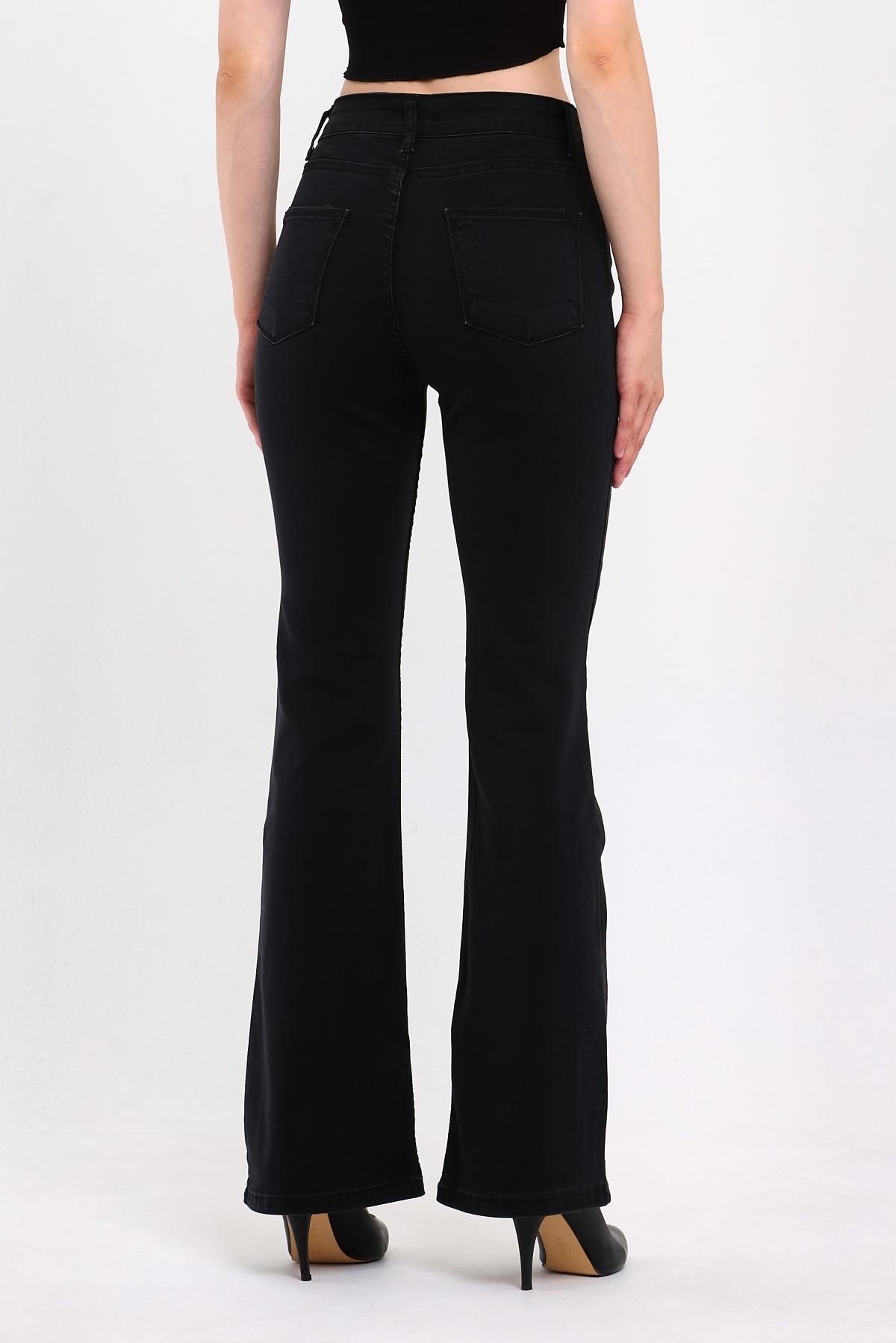 FİHA/LOMYA-4348 KADIN İSPANYOL PAÇA  JEANS - ANTRASİT