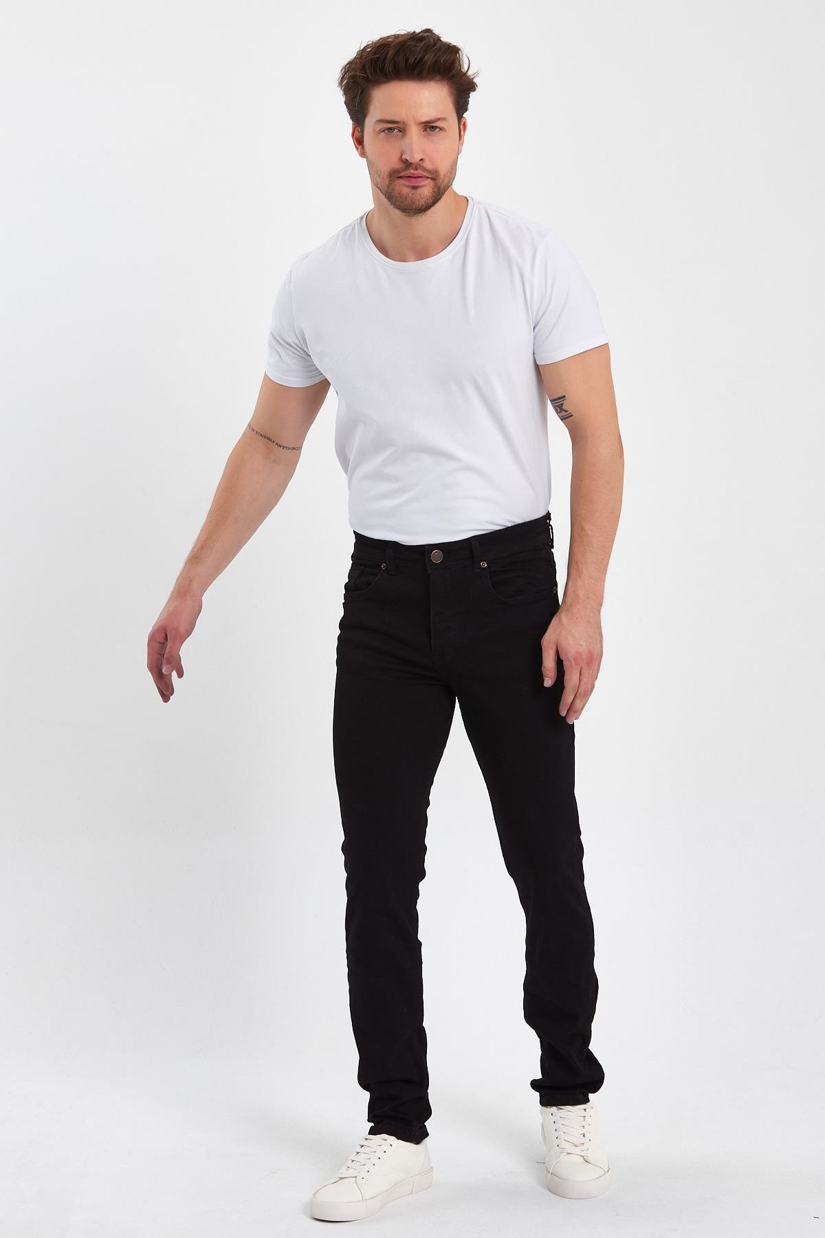 FİHA/MAŞRABA-8064 ERKEK FERMUARLI DÜZ SLİM FİT JEANS 