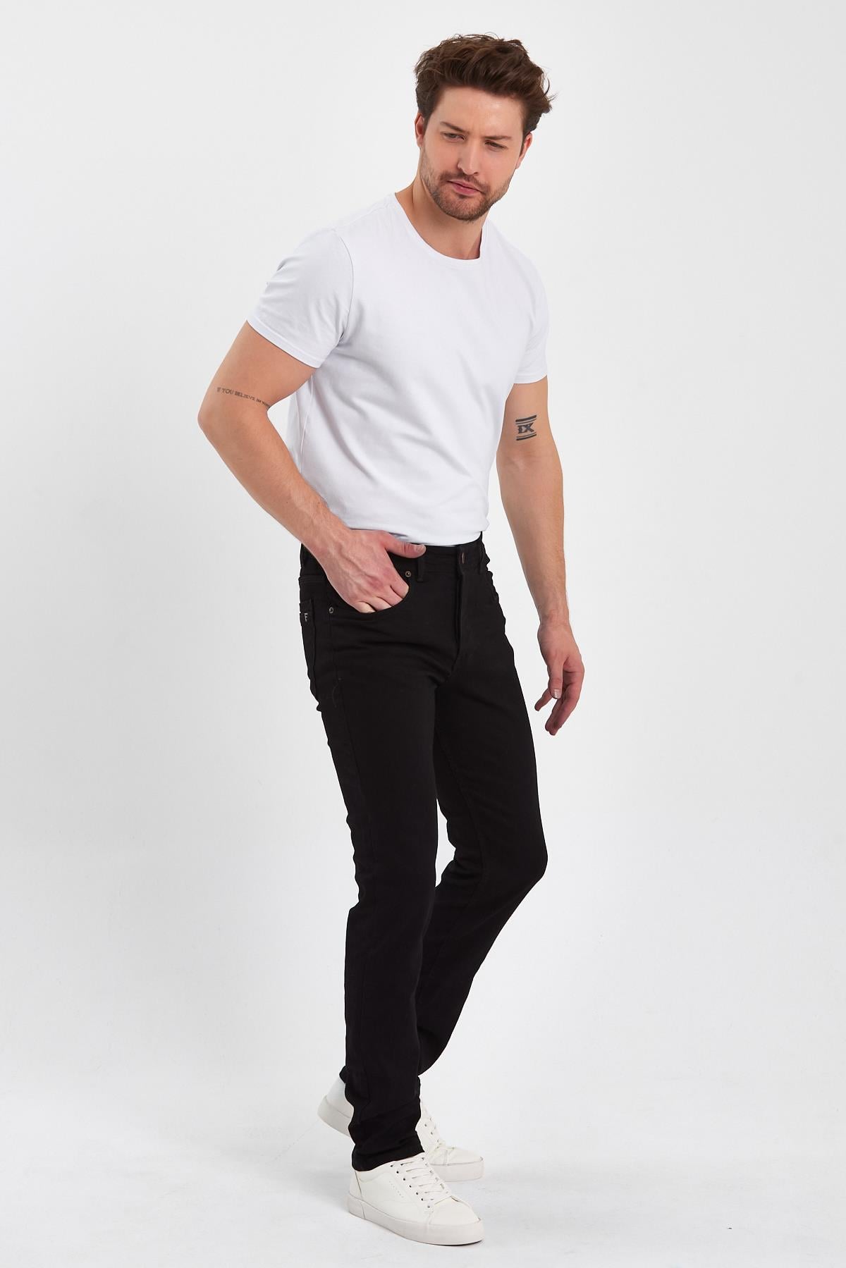 FİHA/MAŞRABA-8064 ERKEK FERMUARLI DÜZ SLİM FİT JEANS 