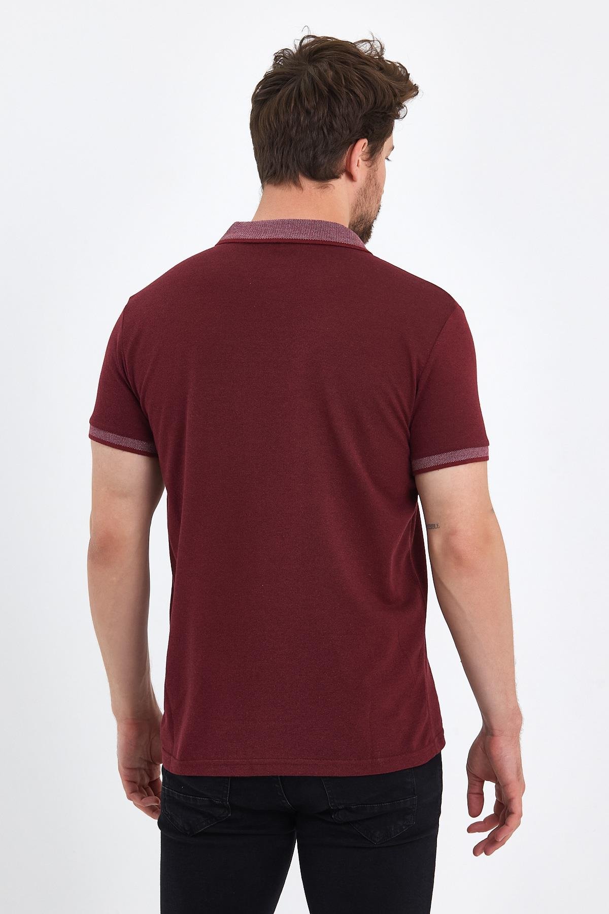 FİHA/OBUZ-8896-ERKEK POLO YAKA T-SHIRT - BORDO