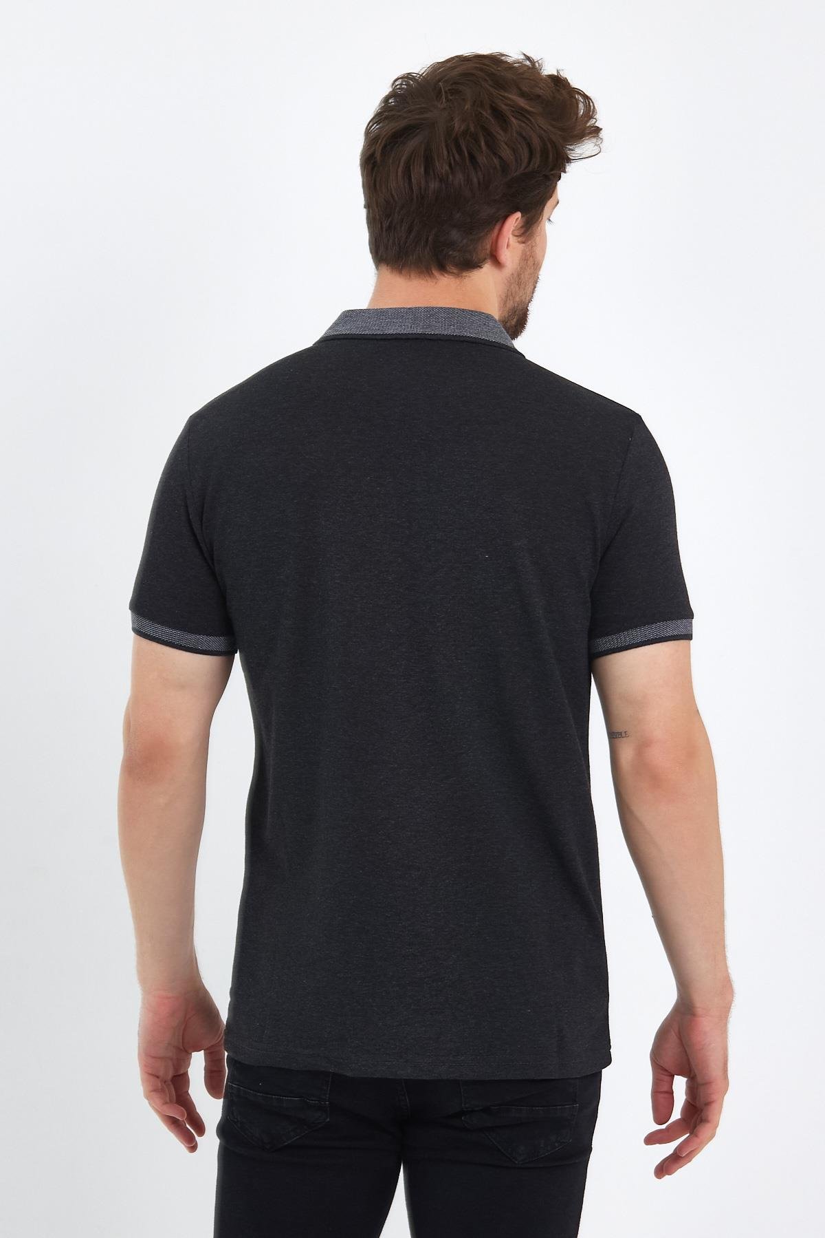 FİHA/OBUZ-8896-ERKEK POLO YAKA T-SHIRT - ANTRASİT