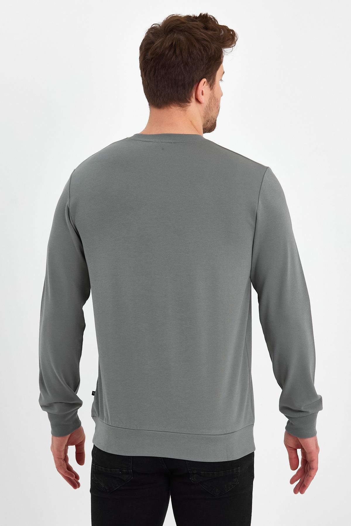 FİHA/ŞEBEK-9025 ERKEK LİKRALİ  SIFIR YAKA SWEAT - VİZON