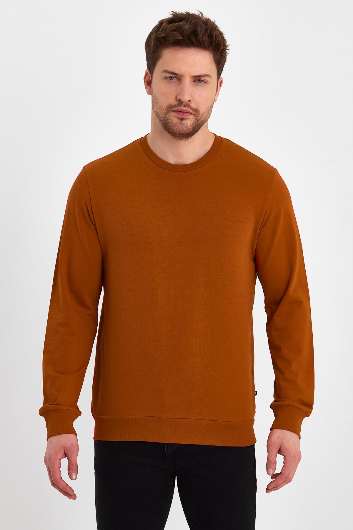 FİHA/ŞEBEK-9025 ERKEK LİKRALİ  SIFIR YAKA SWEAT - TARÇIN
