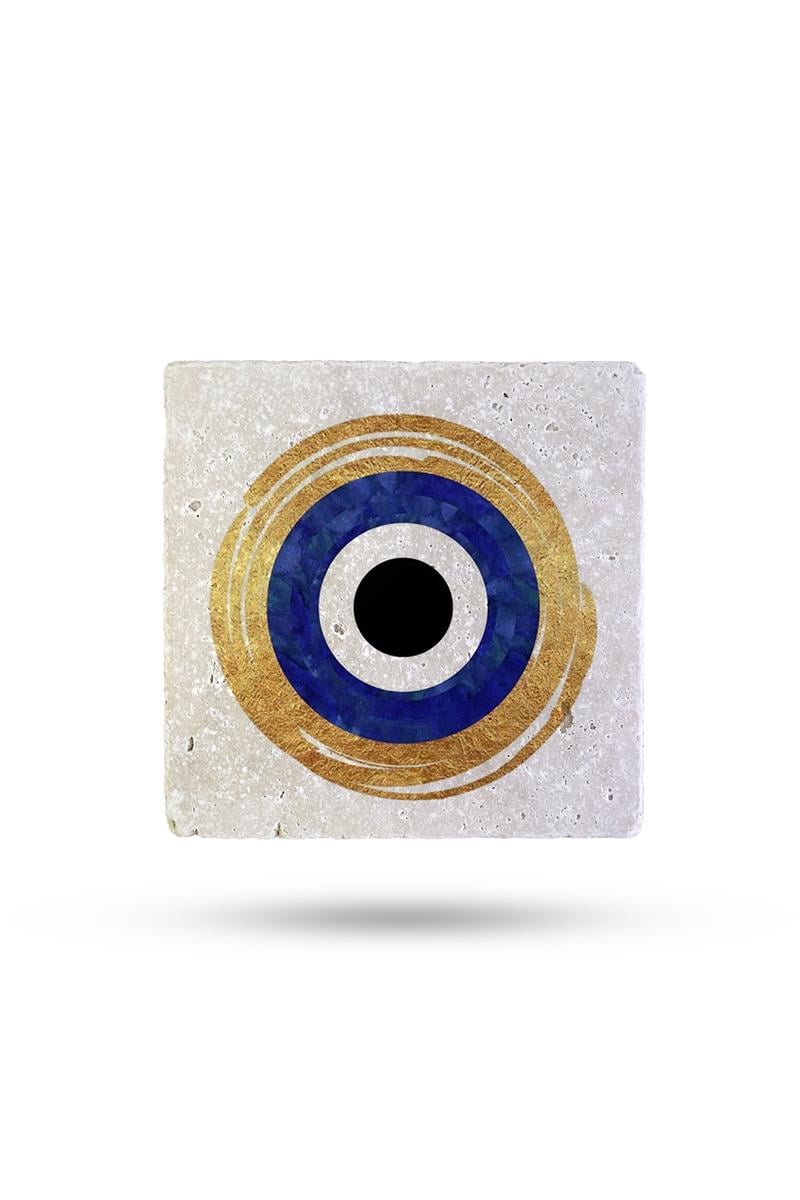 BEGOLONİDoğal Taş Bardak Altlığı Nazar3 10*10cm