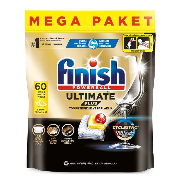 FİNİSHFinish Ultimade Plus Limonlu Bulaşık Tableti 60 lı