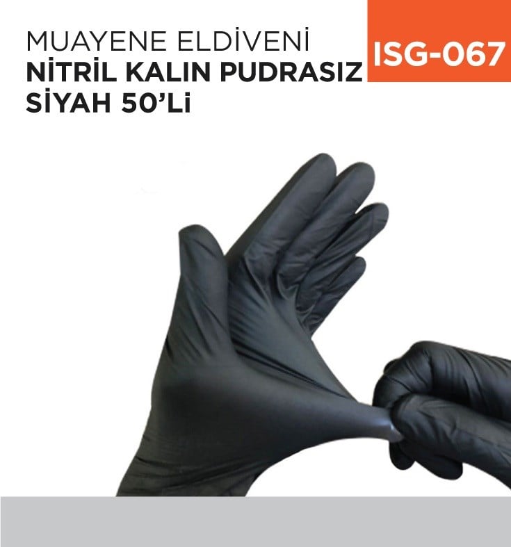 DiğerMuayene Eldiveni Nitril Pudrasız Siyah 50 li