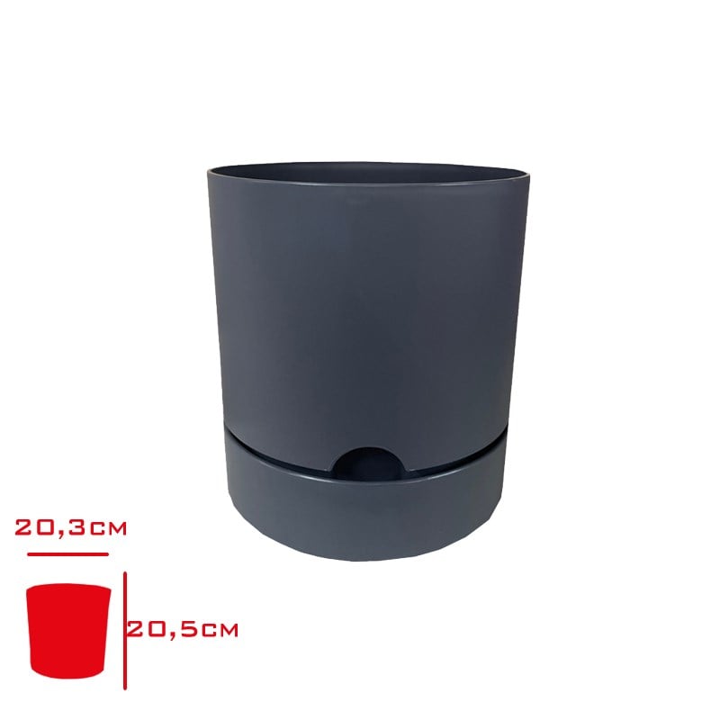 POLİWORKPoliwork Saksı Begonya 21 cm Antrasit