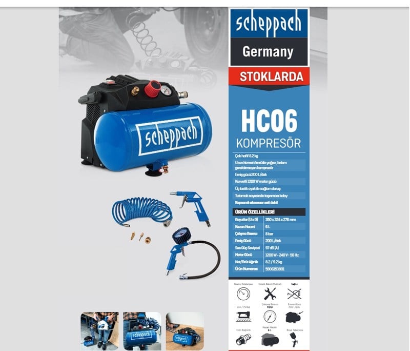 Star Yapı MarketScheppach Hc06 6 Lt Kompresör
