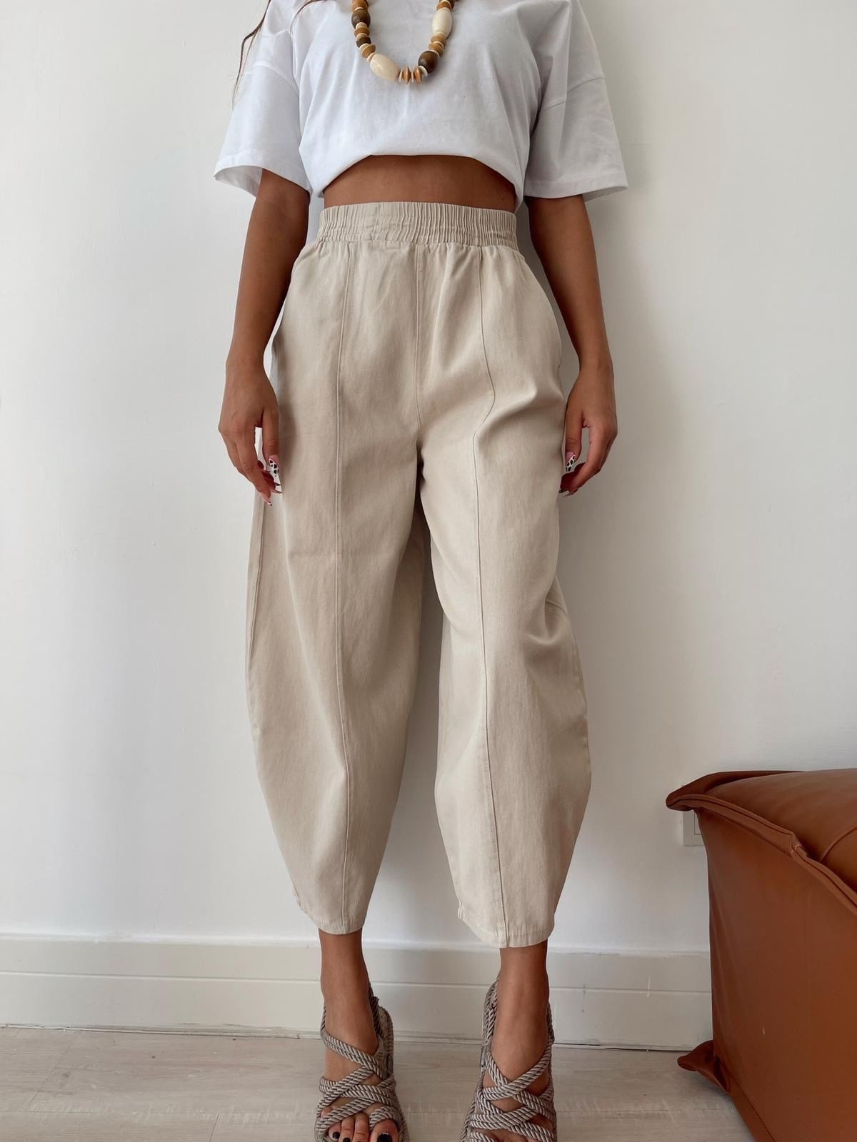 Gabardin Kumaş Balon Pantolon