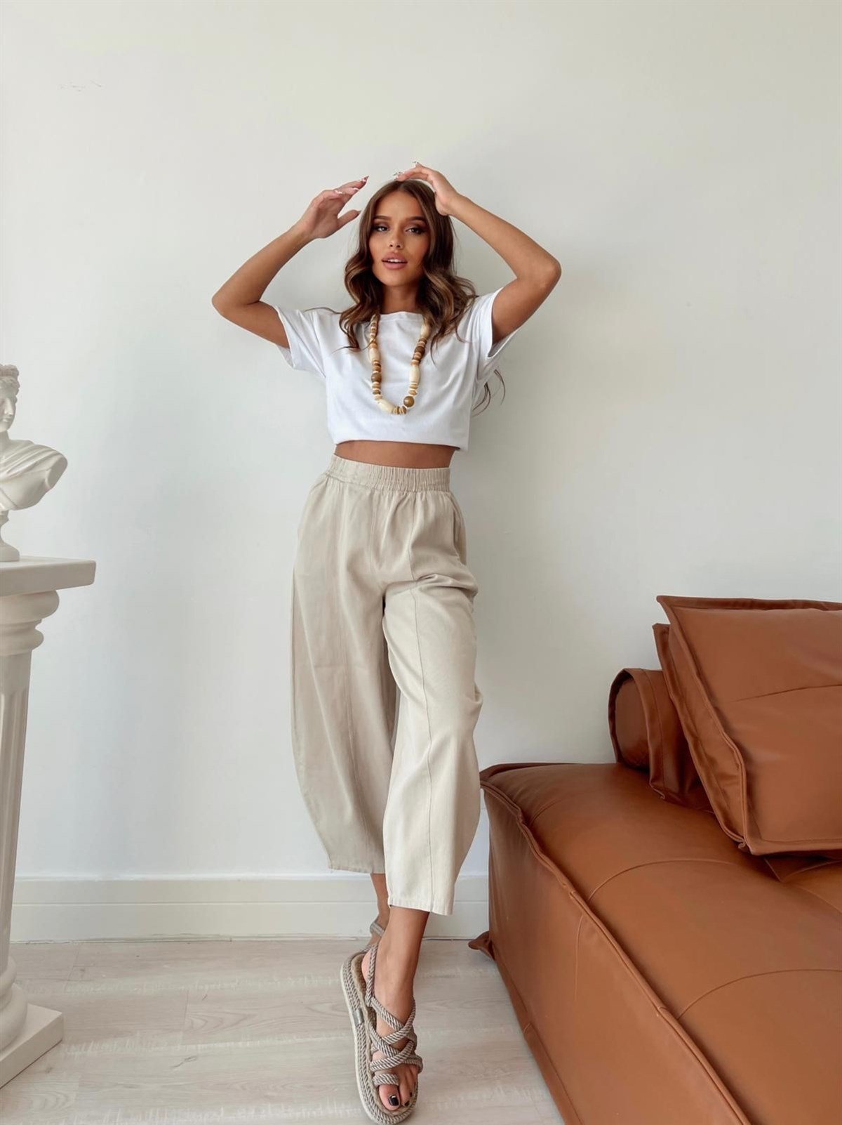 Gabardin Kumaş Balon Pantolon