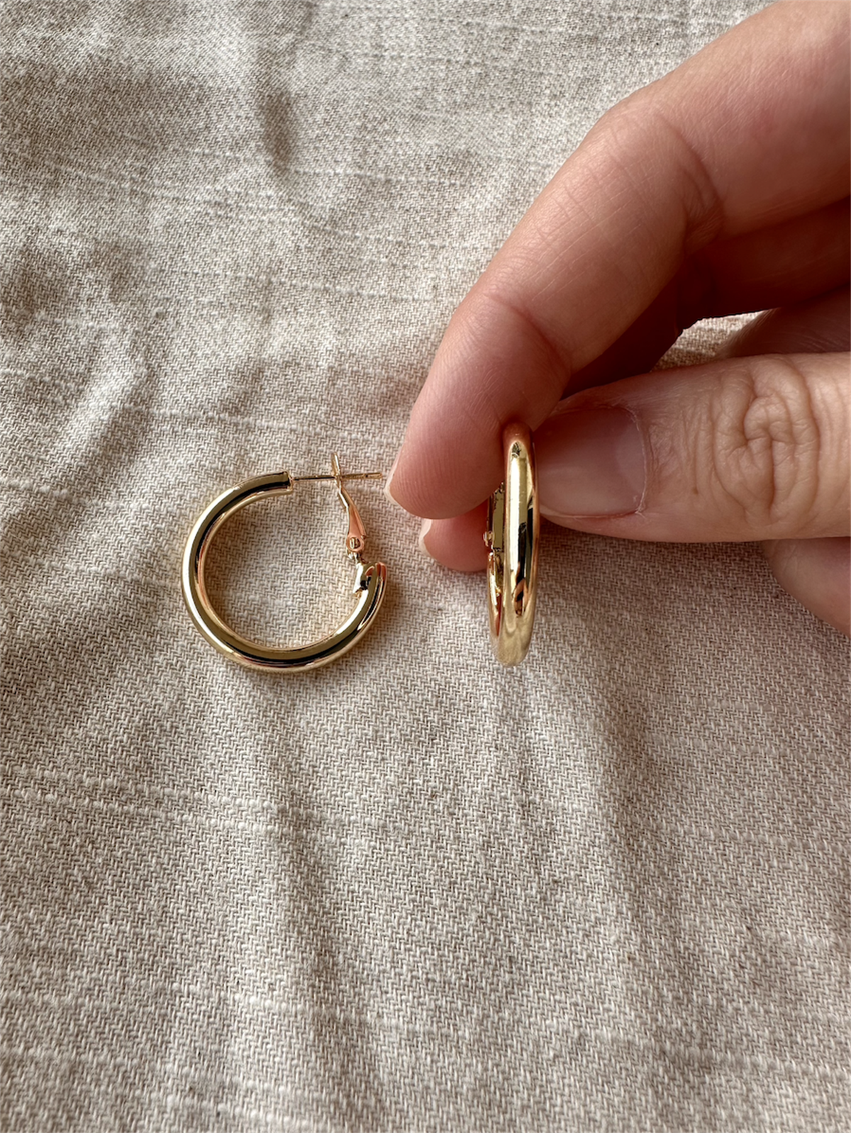 Gold Kaplama Halka Küpe No1
