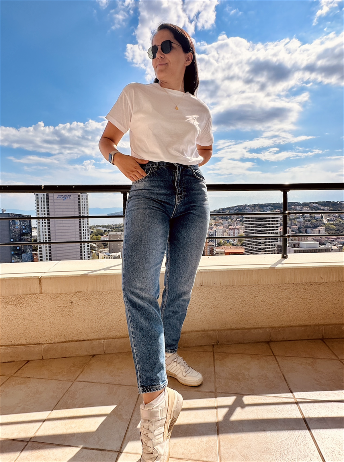 Kot Pantolon Mom Jeans Mavi