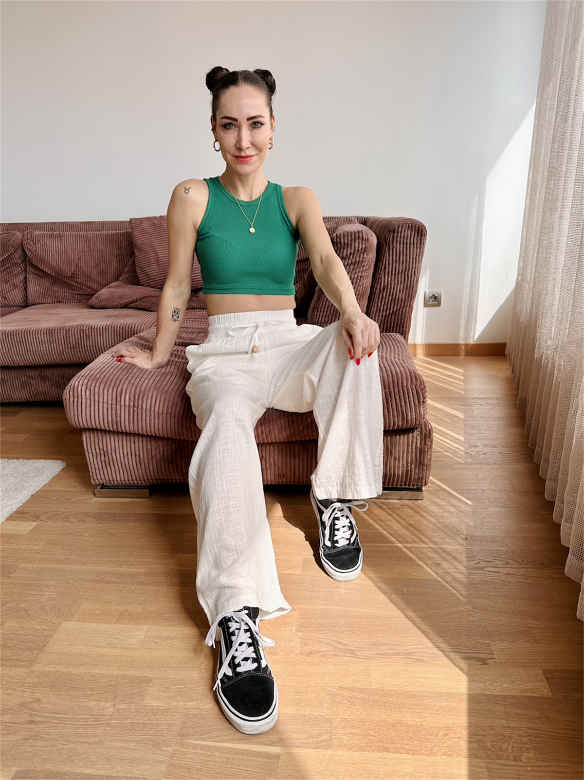 Lastikli Boru Paça Pantolon