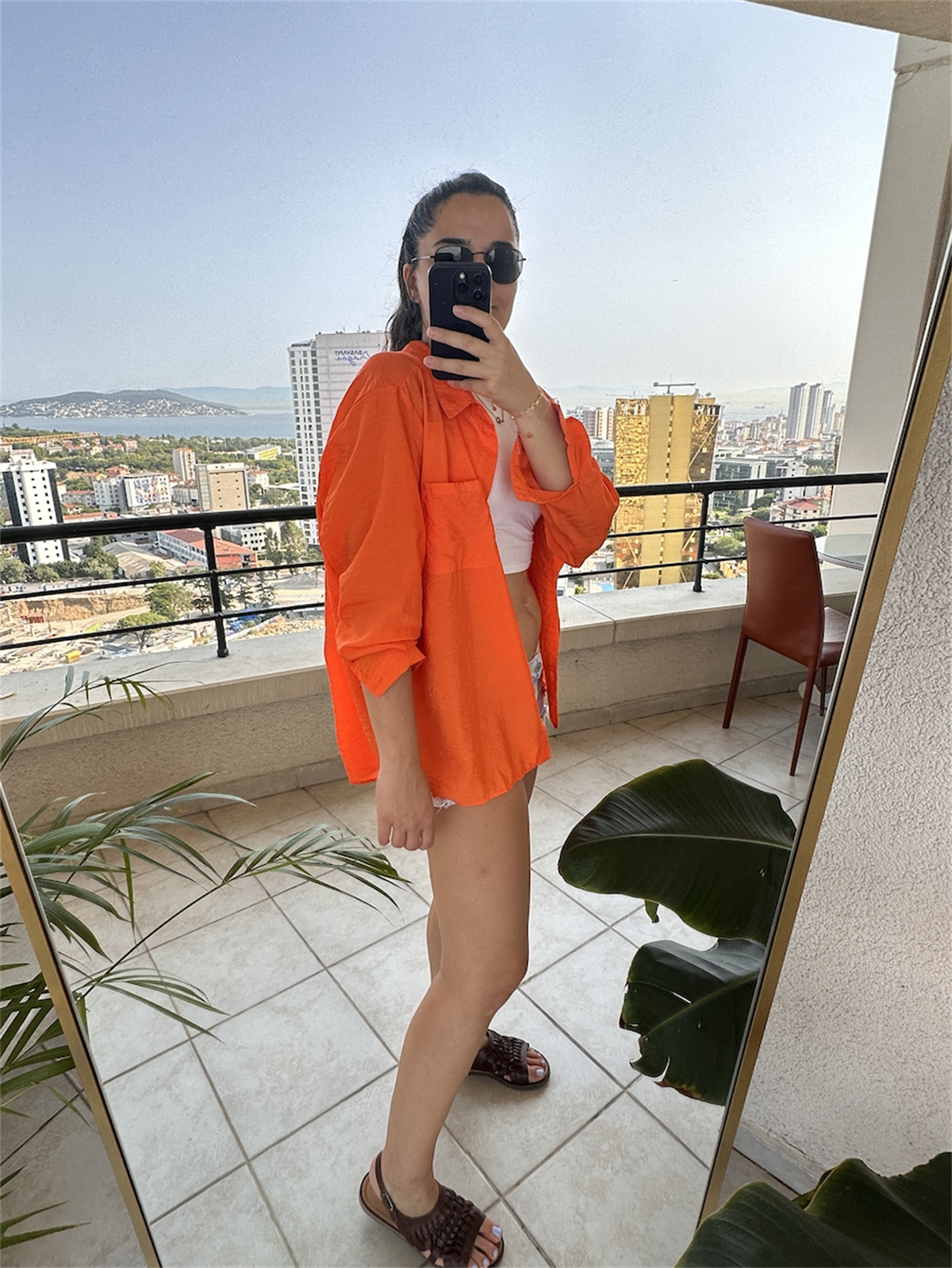 Oversize Salaş Gömlek Turuncu